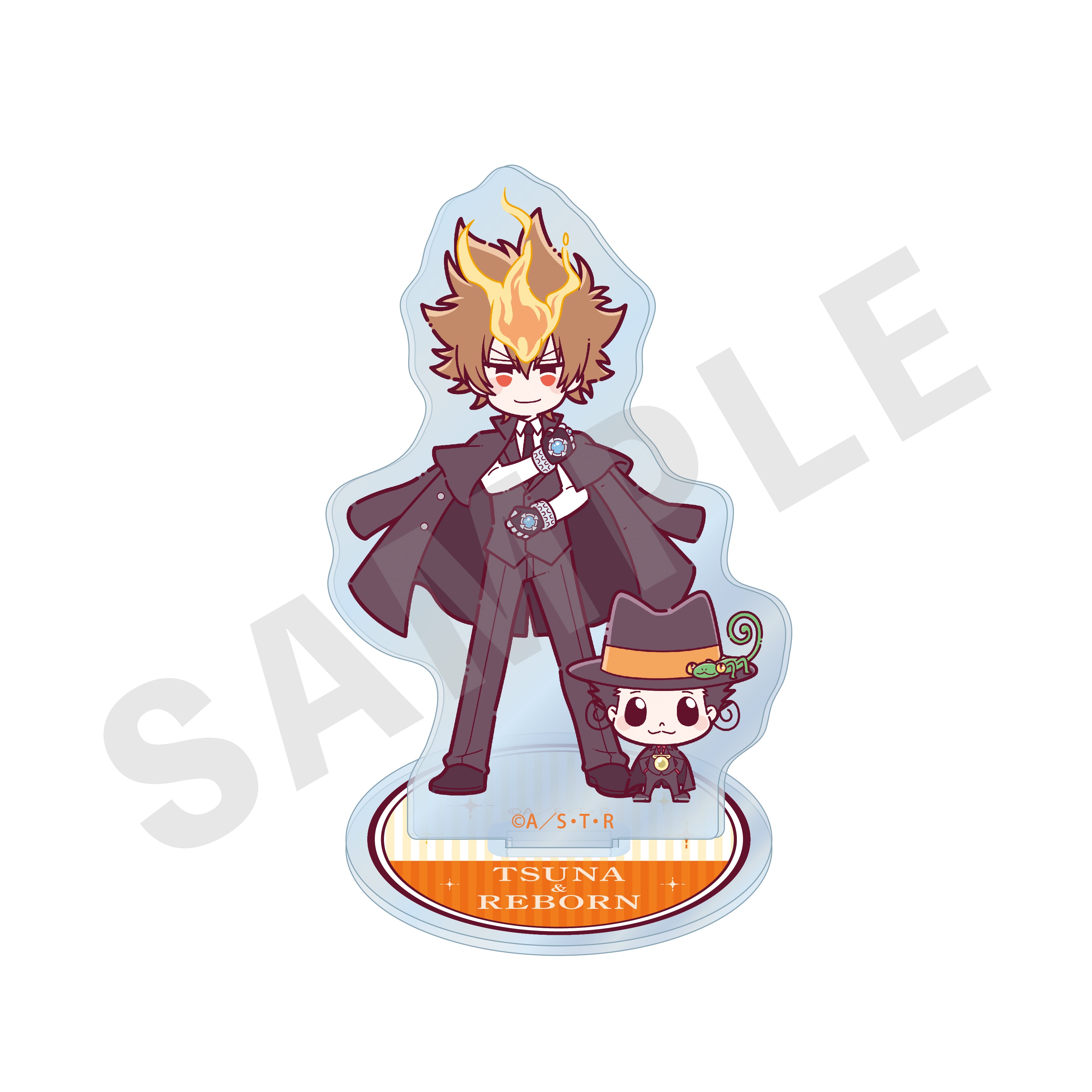 「家庭教師ヒットマンREBORN!」ミニキャラスーツシリーズ アクリルスタンド 沢田 綱吉&リボーン の商品画像1枚目です