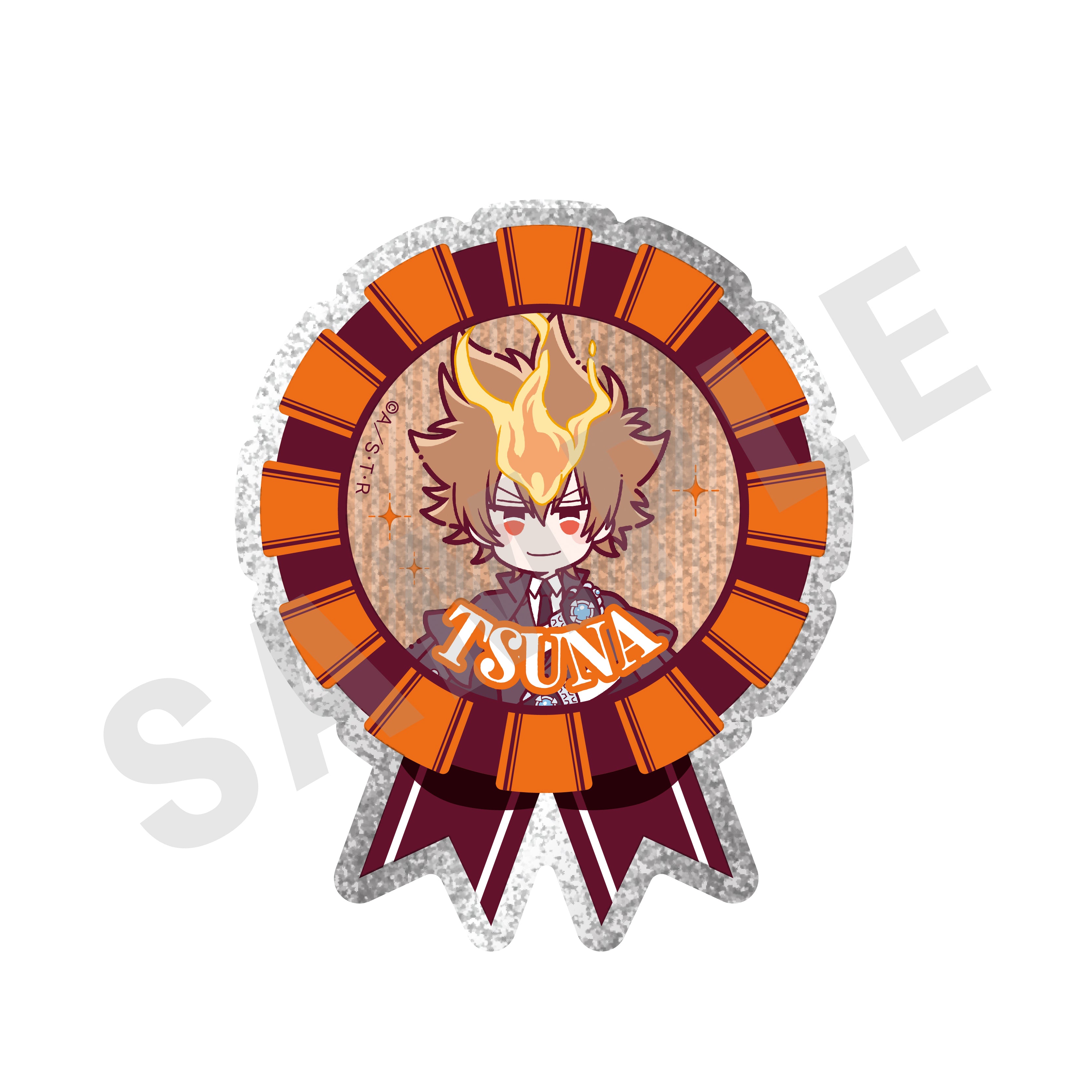 「家庭教師ヒットマンREBORN!」ミニキャラスーツシリーズ キラキラお名前バッジ 沢田 綱吉 の商品画像1枚目です