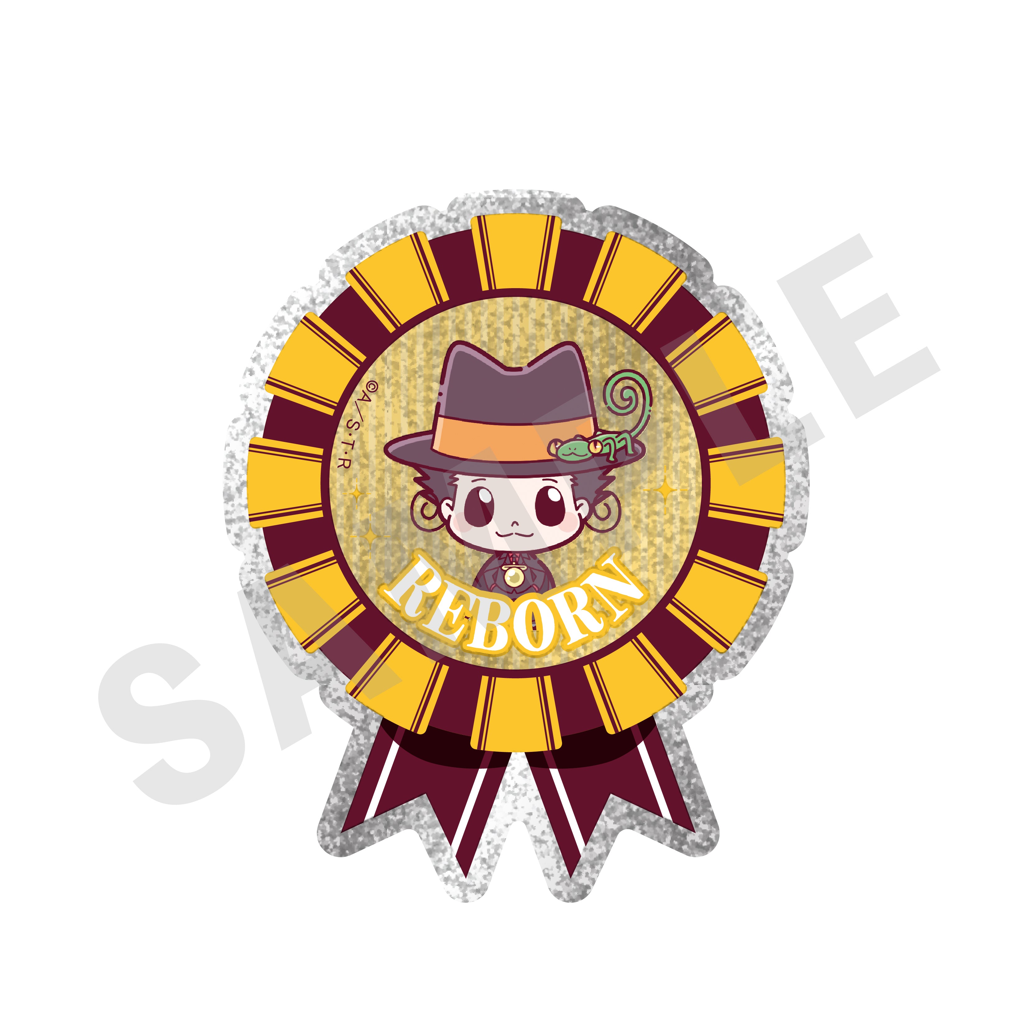 「家庭教師ヒットマンREBORN!」ミニキャラスーツシリーズ キラキラお名前バッジ リボーン の商品画像1枚目です