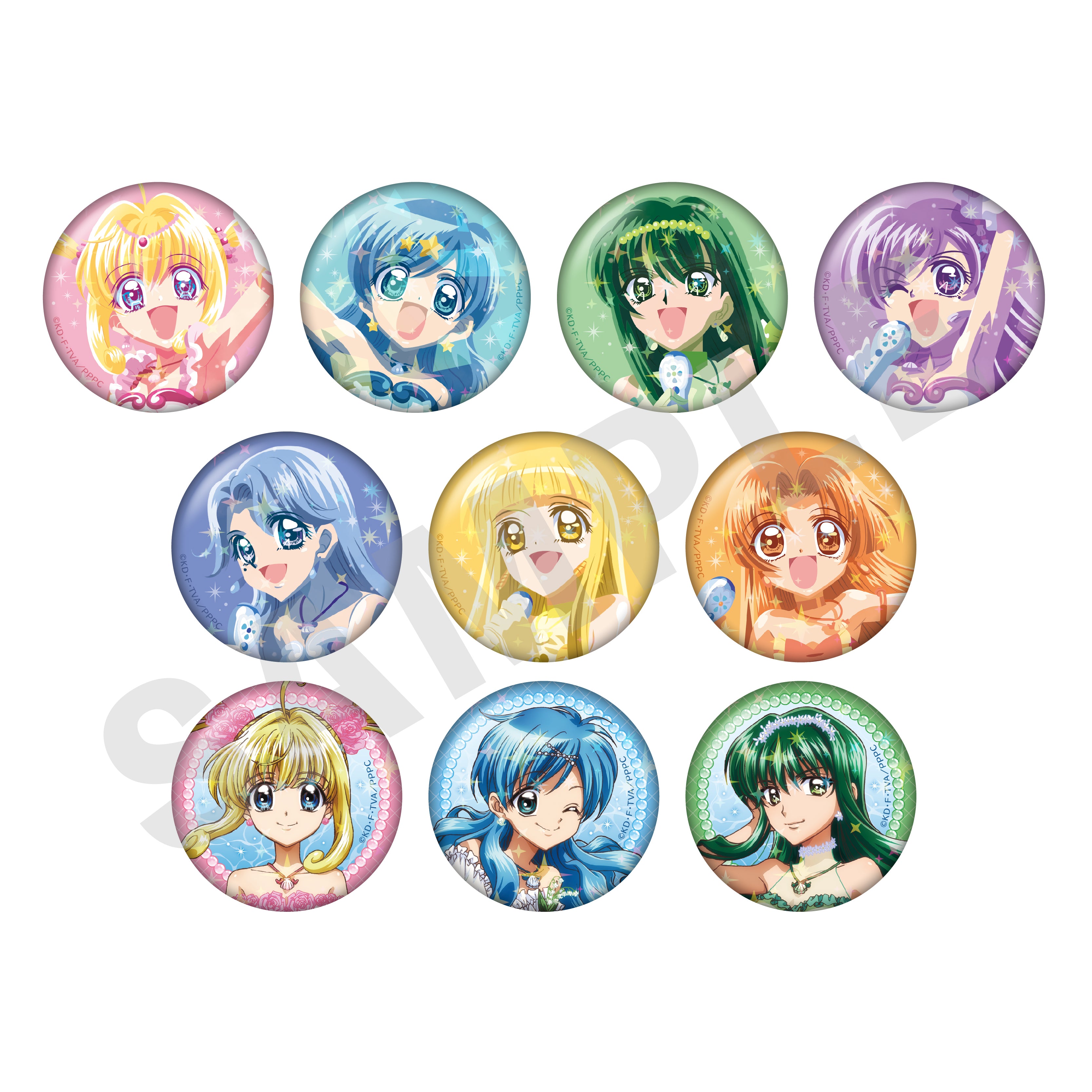 【全種セット】「ぴちぴちピッチ」トレーディングキラキラ缶バッジ(全10種) の商品画像1枚目です