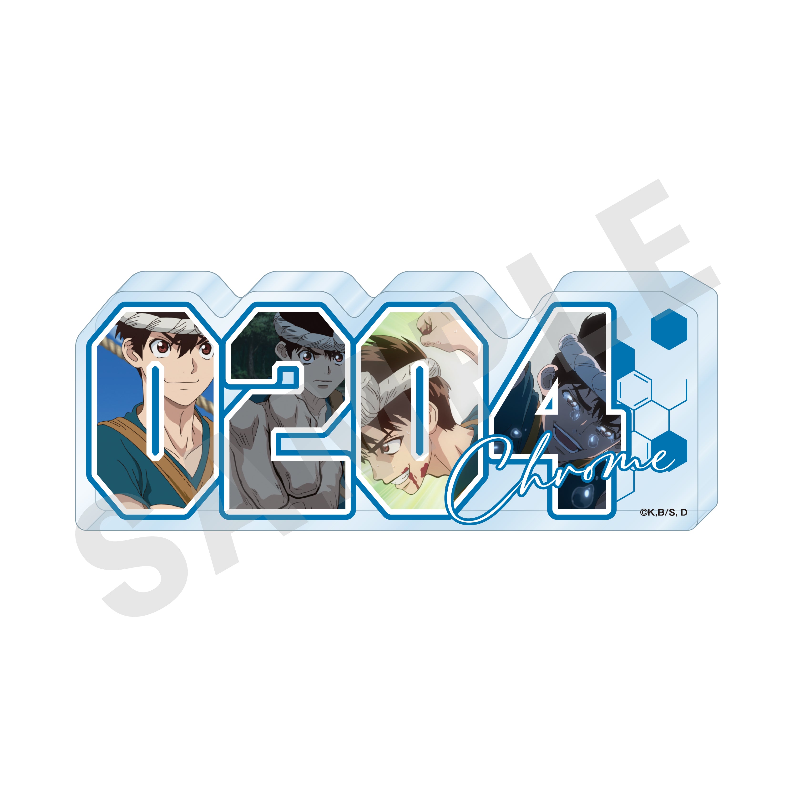 「Dr.STONE」ナンバーアクリルプレート(クロム) の商品画像1枚目です