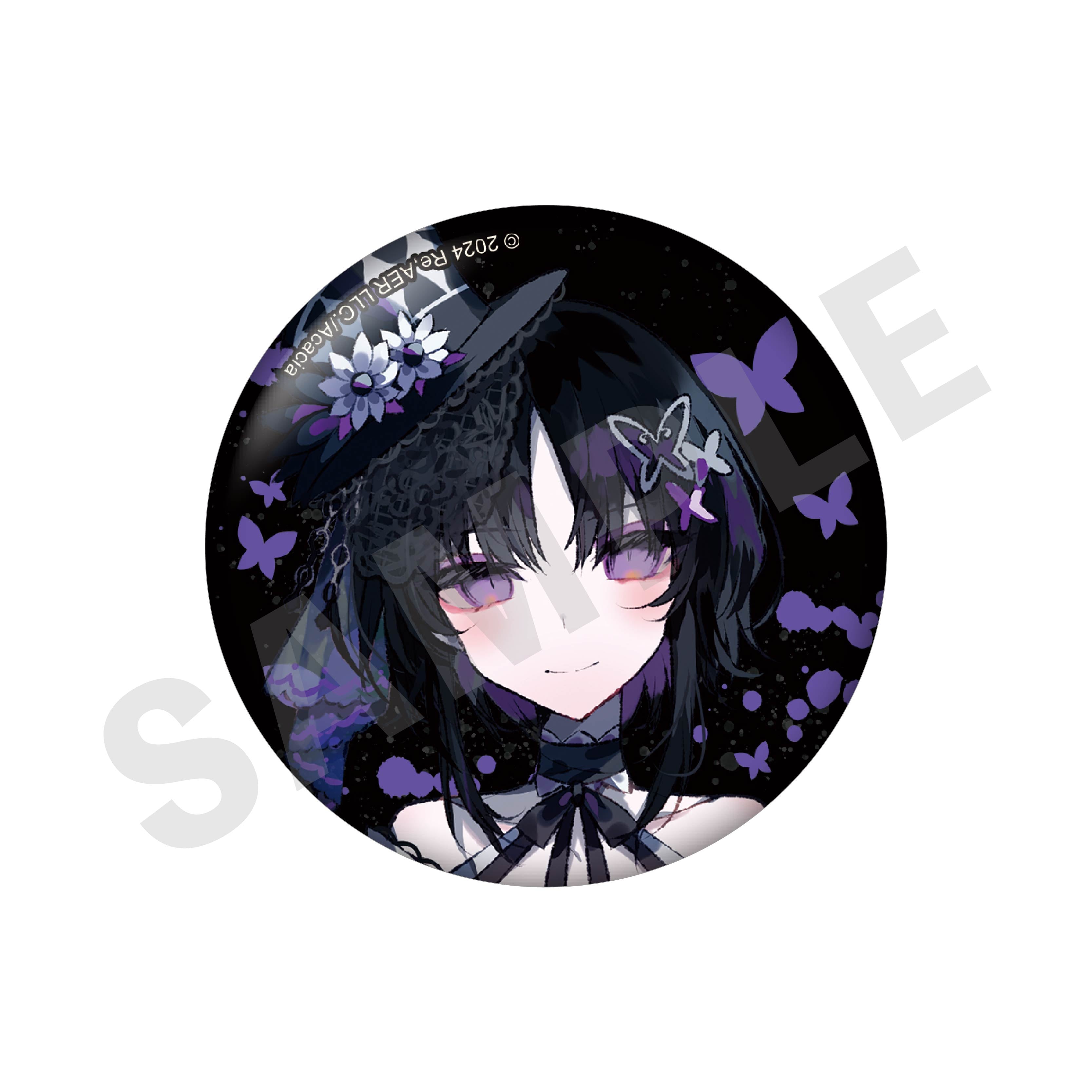 魔法少女ノ魔女裁判 のグッズ、宝生マーゴの缶バッジの画像です