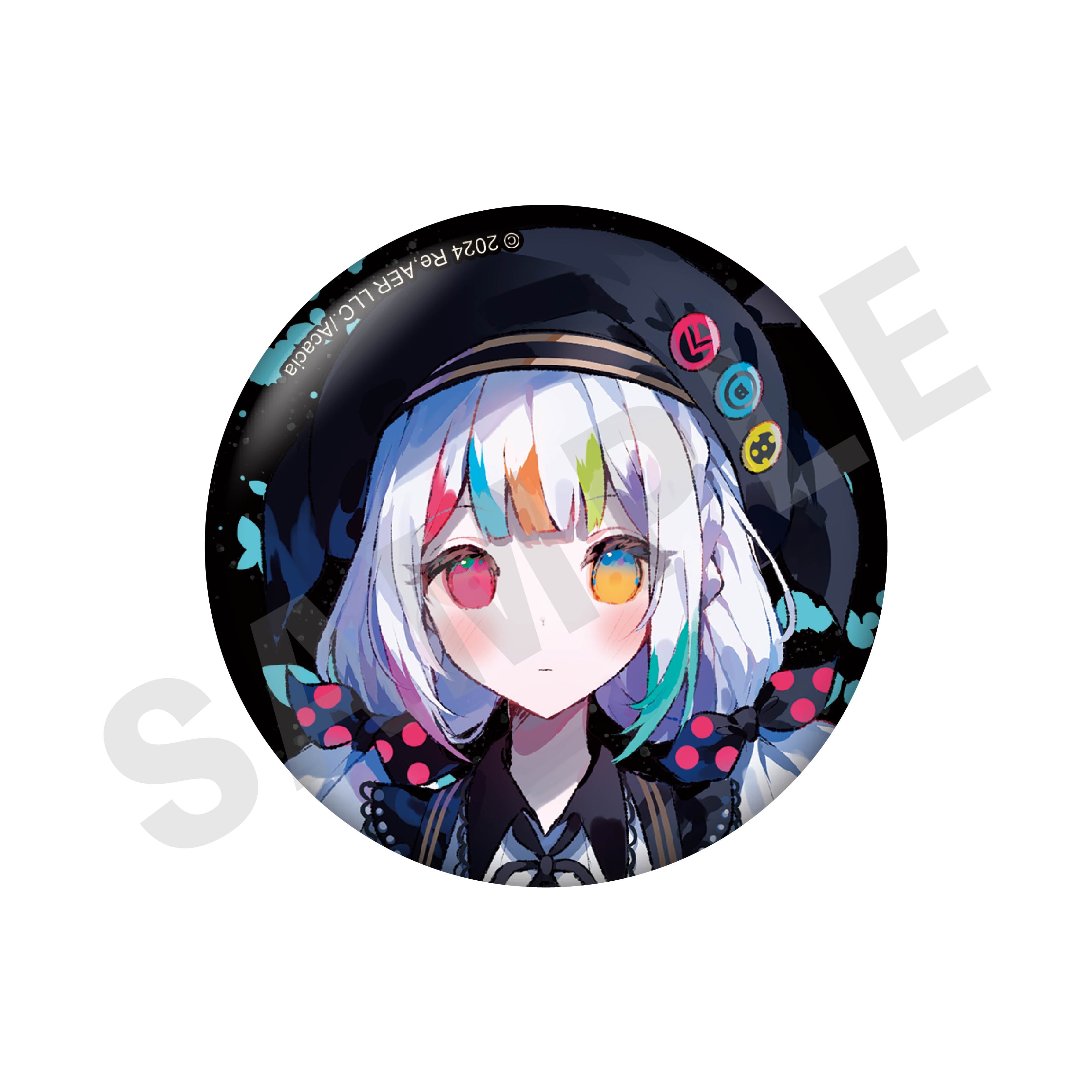 魔法少女ノ魔女裁判 のグッズ、城ヶ崎ノアの缶バッジの画像です