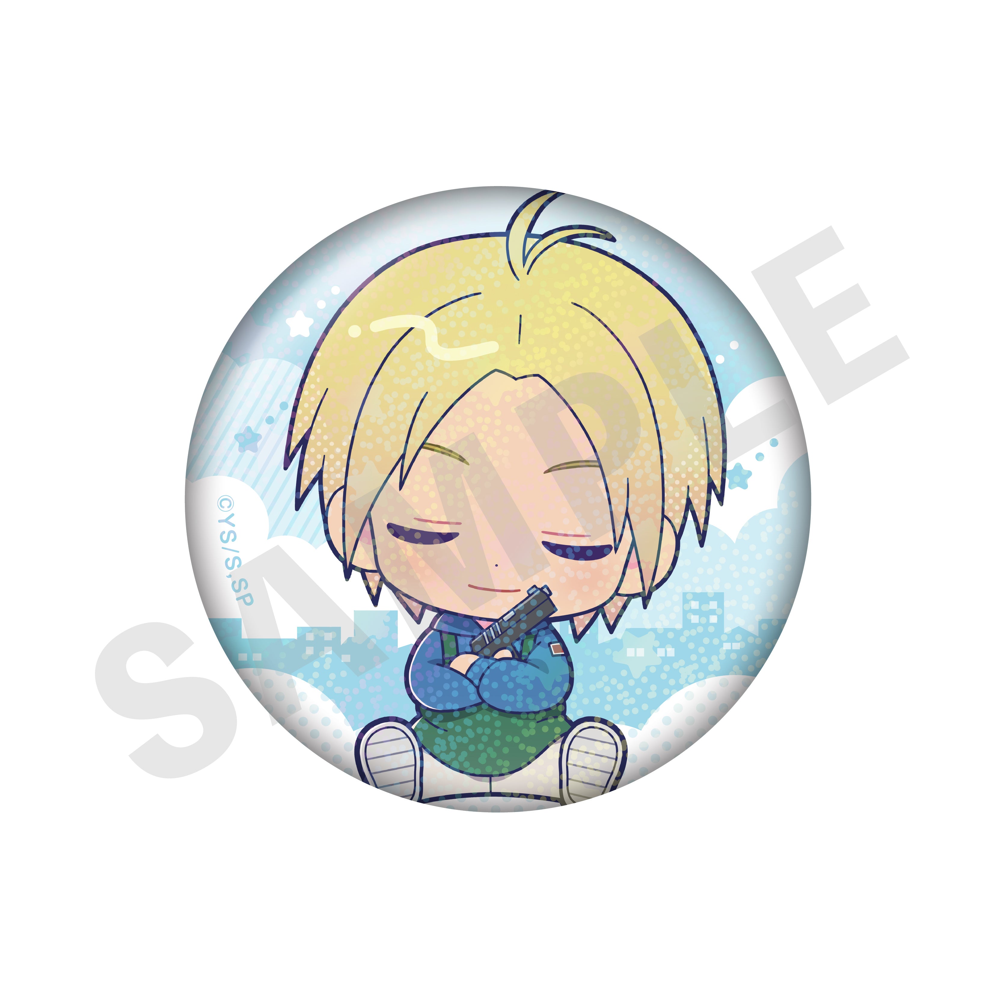 SAKAMOTO DAYS のグッズ、シンの缶バッジの画像です