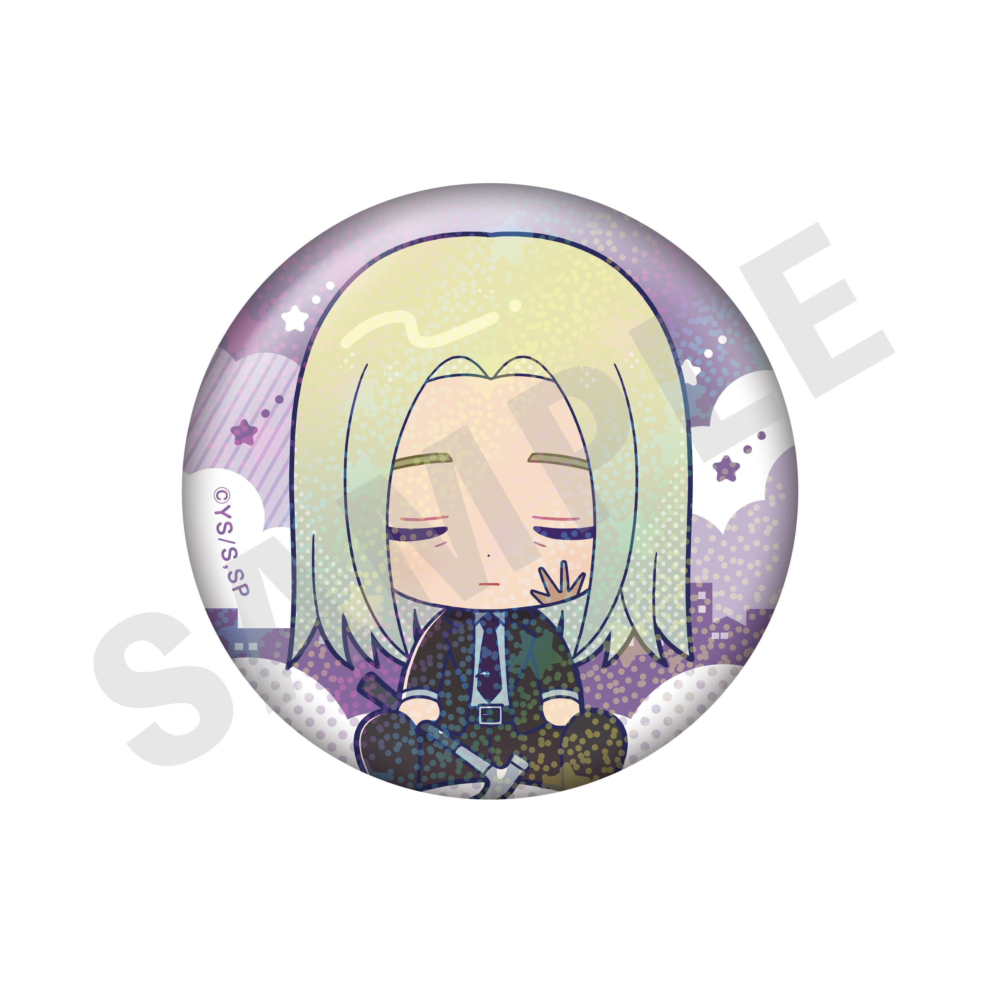 SAKAMOTO DAYS のグッズ、神々廻の缶バッジの画像です