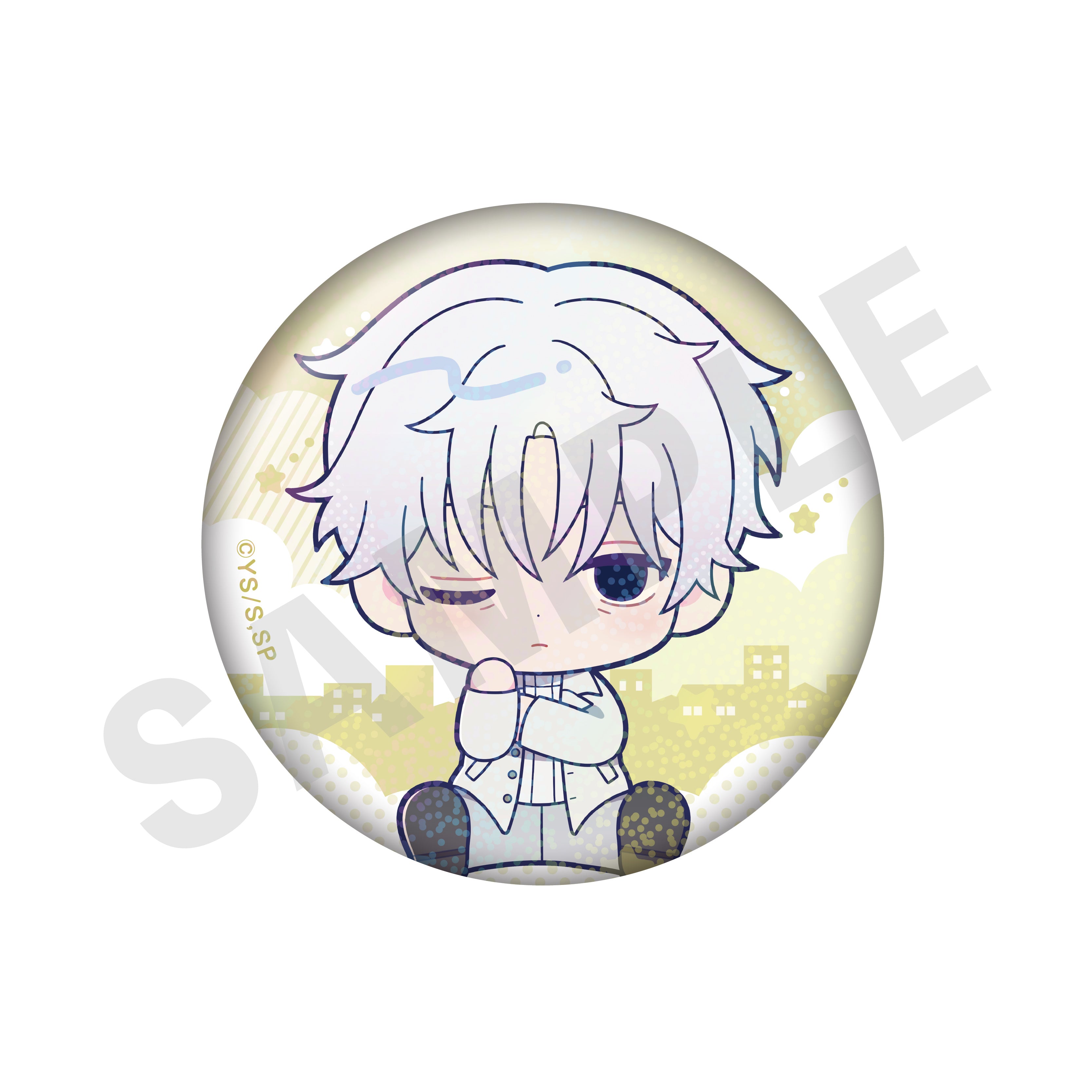 SAKAMOTO DAYS のグッズ、X(スラー)の缶バッジの画像です