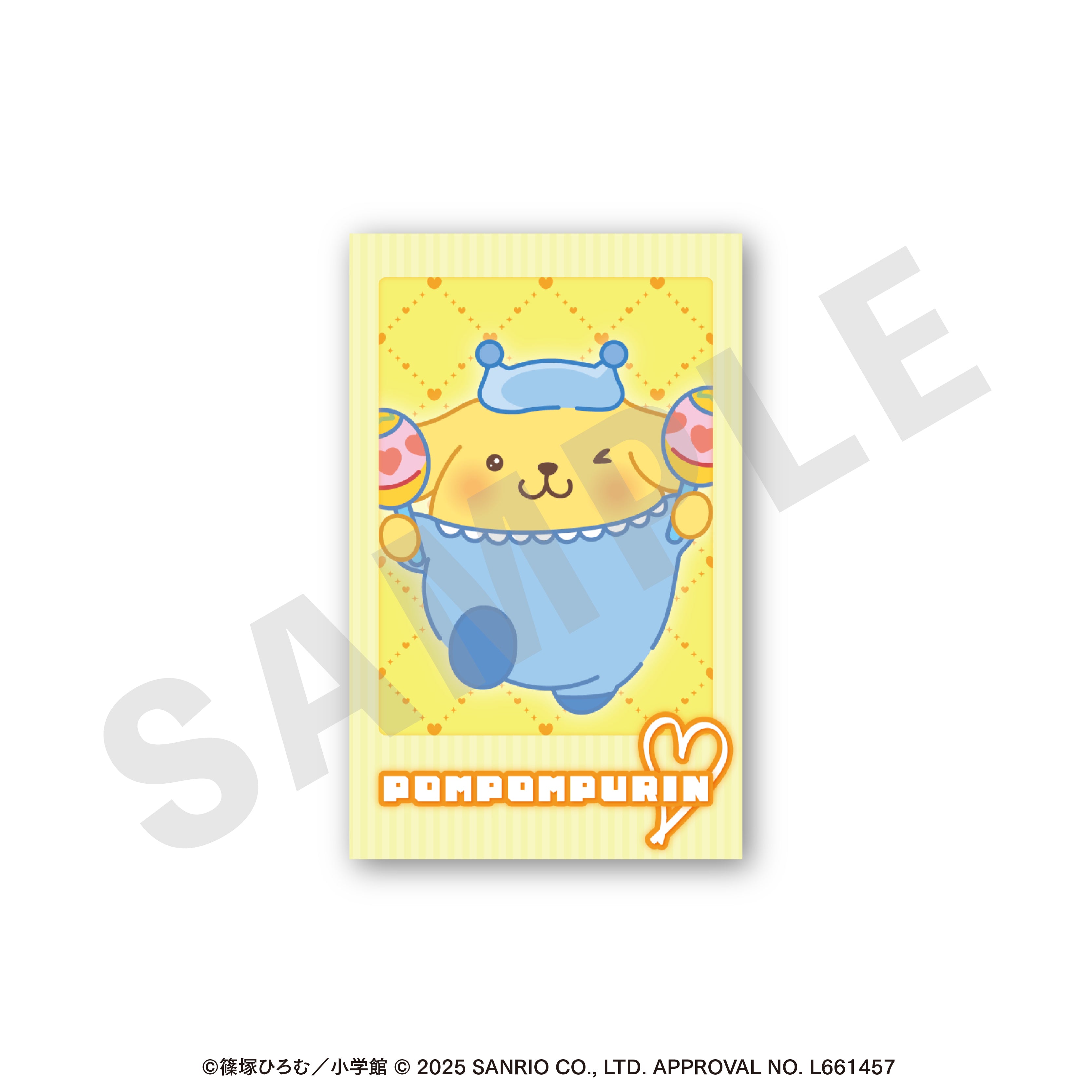 ちゃおヒロインズ×サンリオキャラクターズ のグッズ、ポムポムプリンのカードの画像です