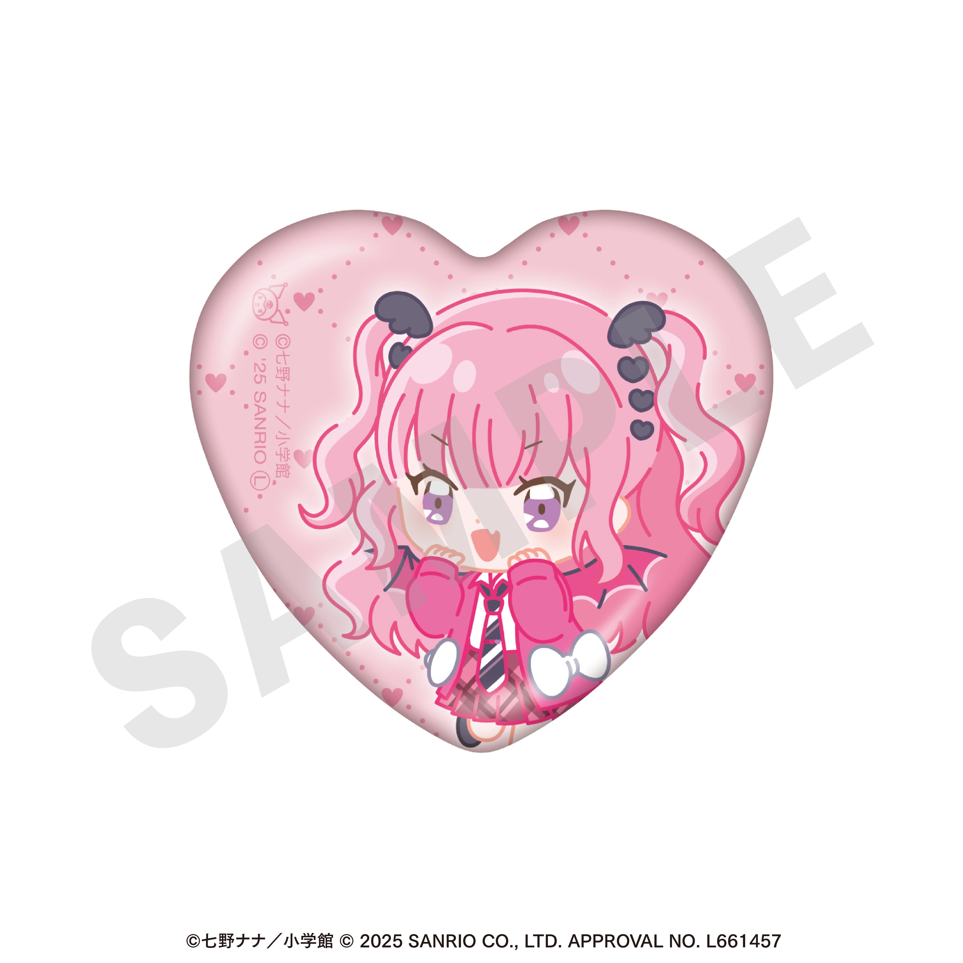 ちゃおヒロインズ×サンリオキャラクターズ のグッズ、愛久魔あぐりの缶バッジの画像です