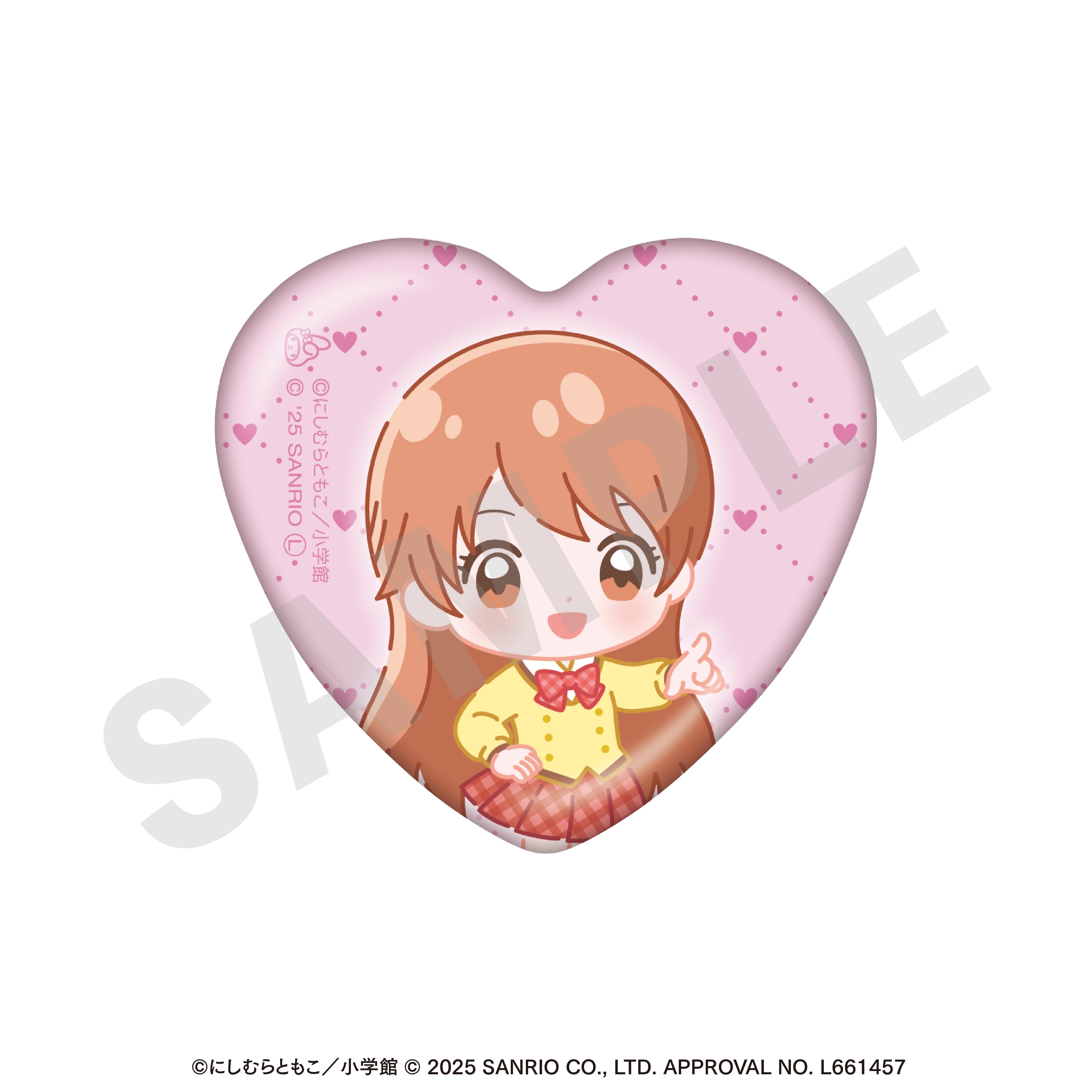 ちゃおヒロインズ×サンリオキャラクターズ のグッズ、北神未海の缶バッジの画像です