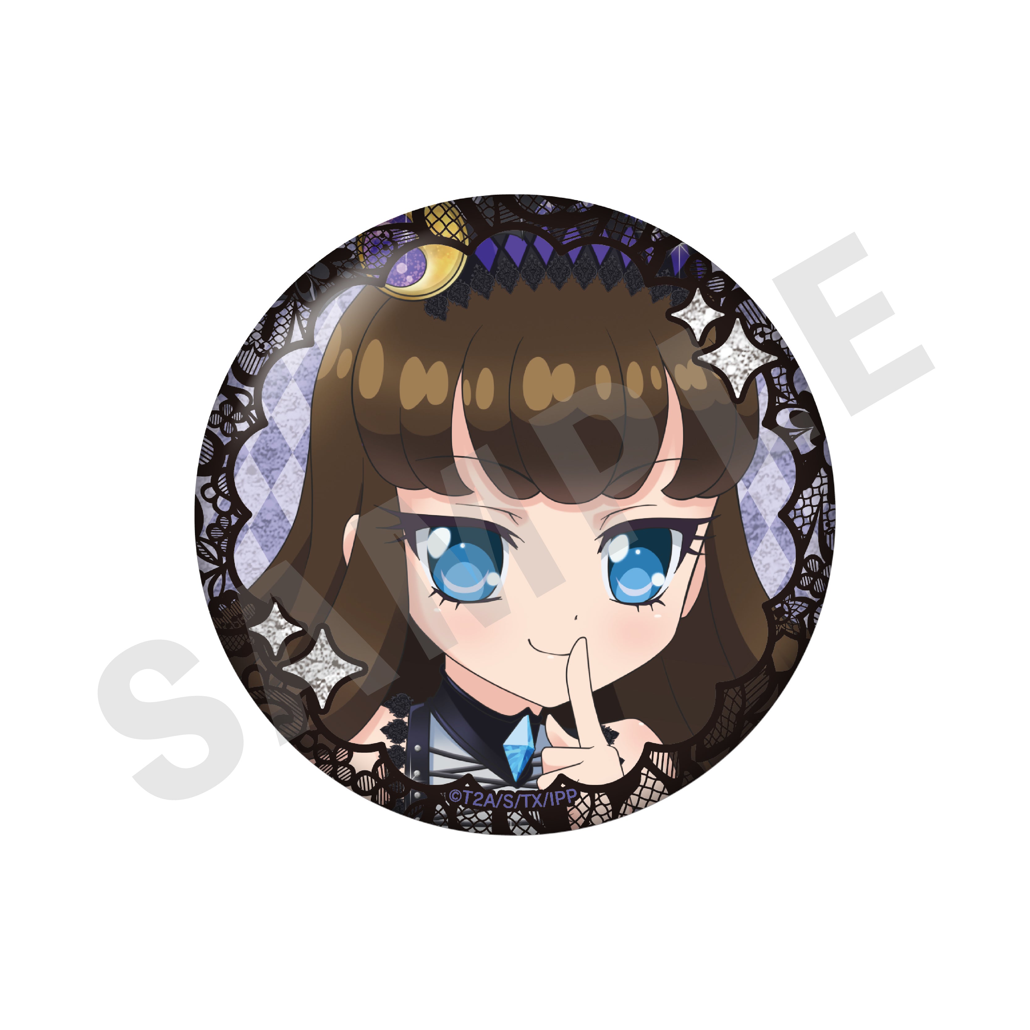 プリパラ のグッズ、黒須あろまの缶バッジの画像です