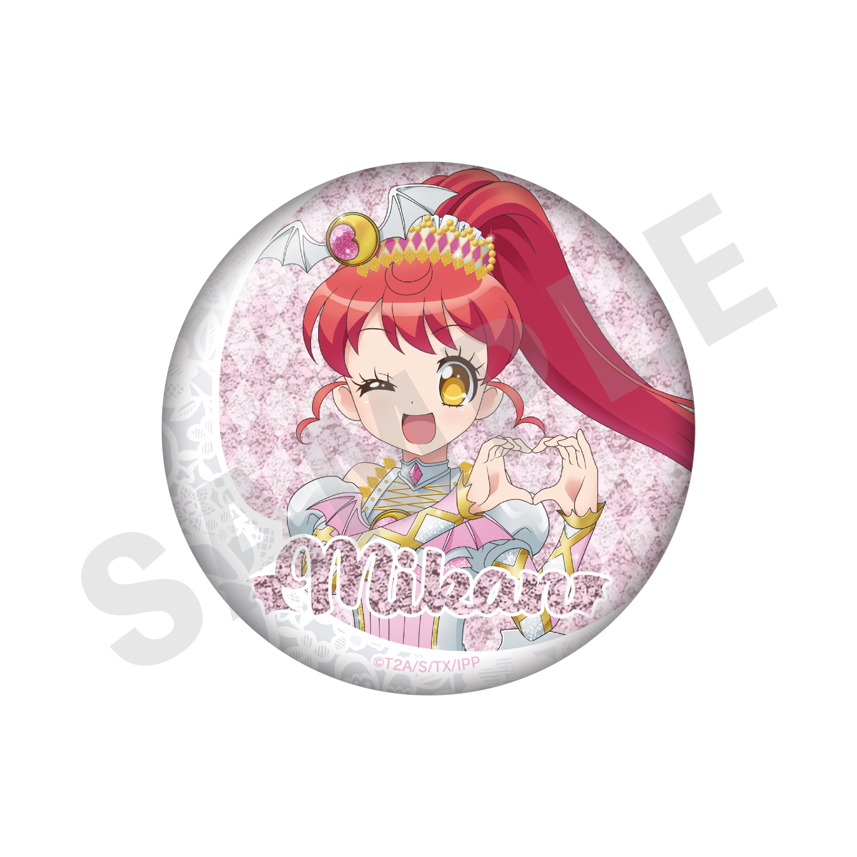 プリパラ のグッズ、白玉みかんの缶バッジの画像です
