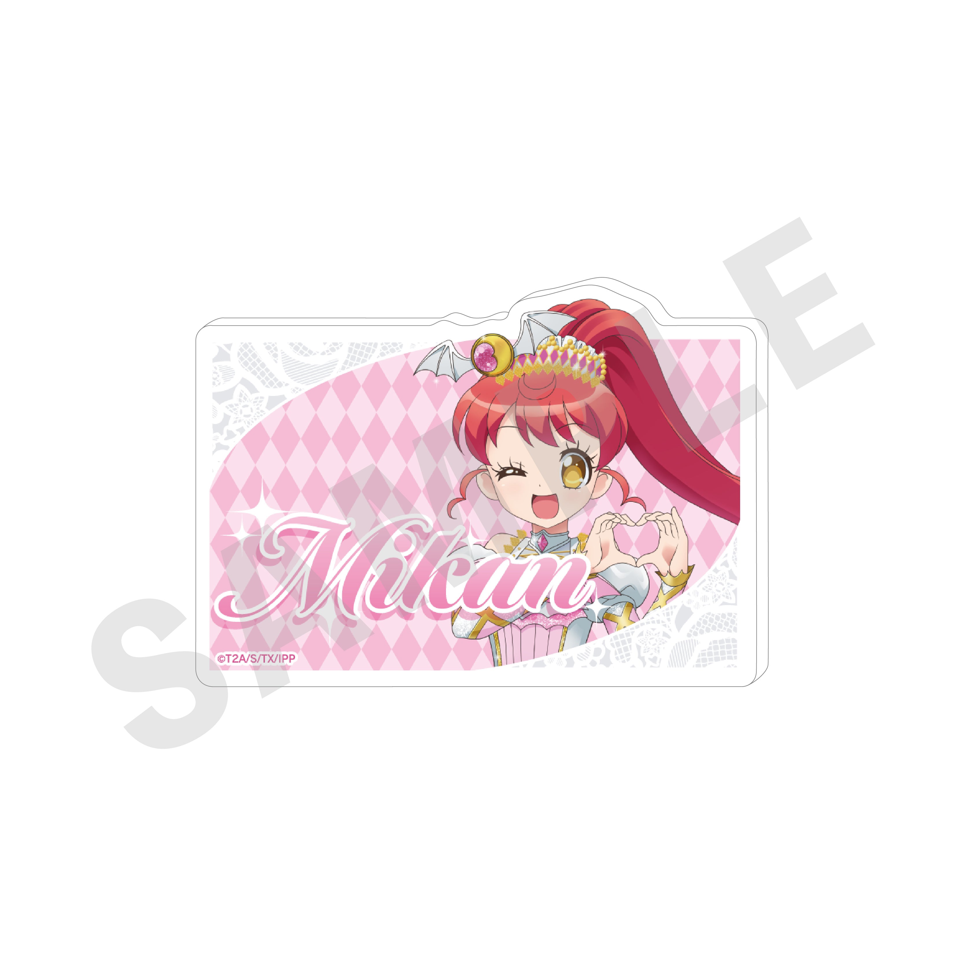 プリパラ のグッズ、白玉みかんのアクリルバッジの画像です