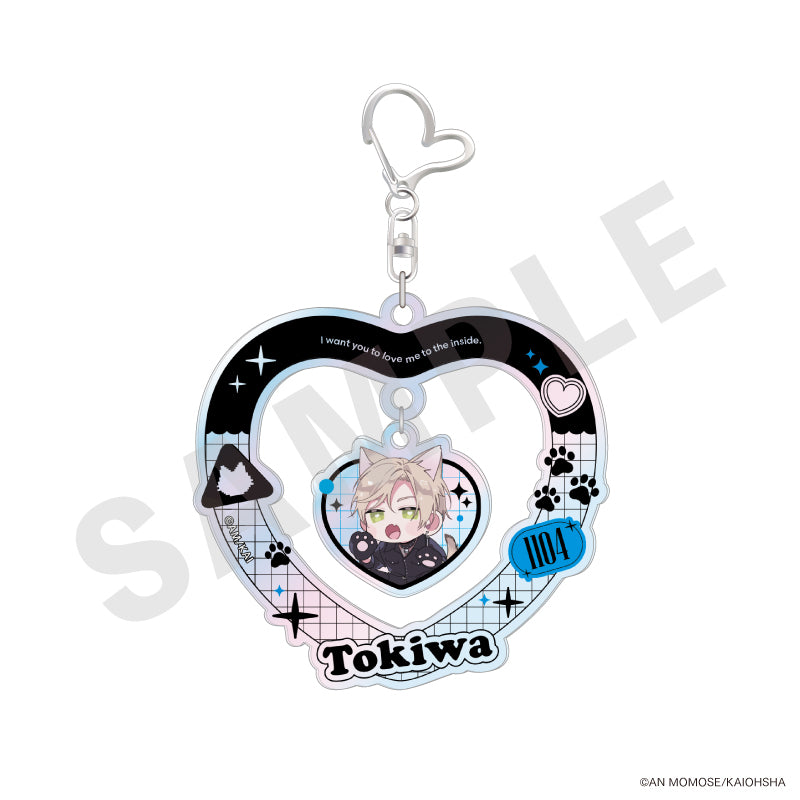 【ゆあ】イラストオーダー アクリルキーホルダー ナカまであいして」 ゆらゆらオーロラアクリルキーホルダー cat