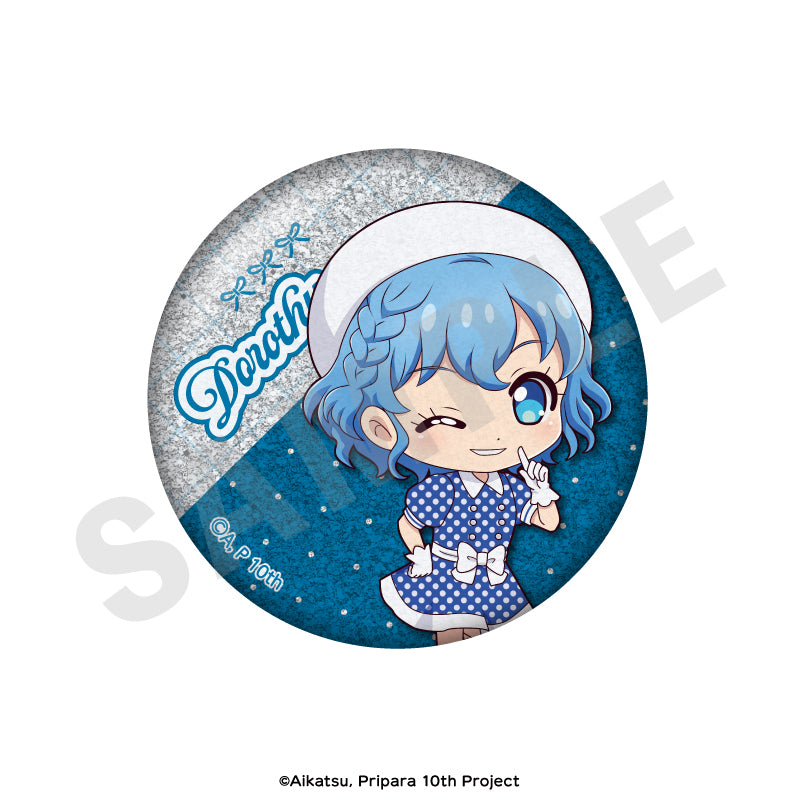 アイカツ!×プリパラ THE MOVIE -出会いのキセキ!- のグッズ、ドロシー・ウェストの缶バッジの画像です