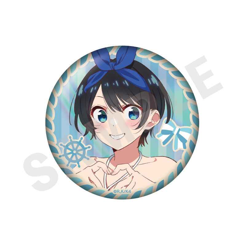 彼女、お借りします のグッズ、更科瑠夏の缶バッジの画像です