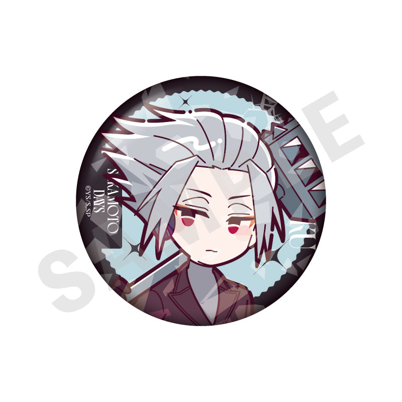 SAKAMOTO DAYS のグッズ、楽の缶バッジの画像です