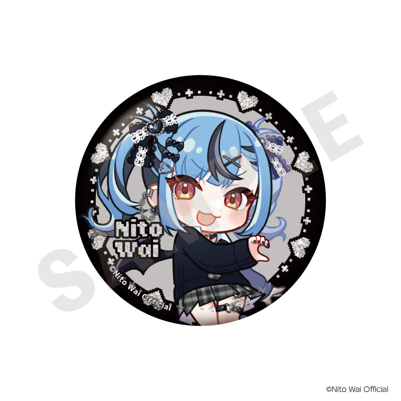 にとあま♡ニコイチ♡天使と悪魔 のグッズ、新兎わい・天羽しろっぷの缶バッジの6枚目の画像です