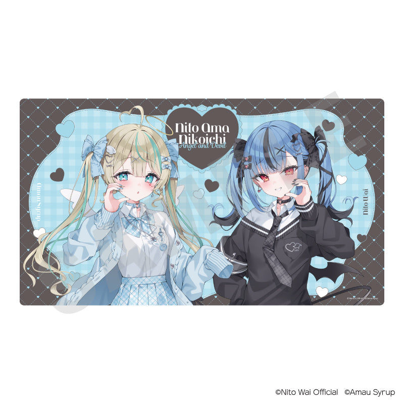 にとあま♡ニコイチ♡天使と悪魔 のグッズ、新兎わい・天羽しろっぷのラバーマットの画像です