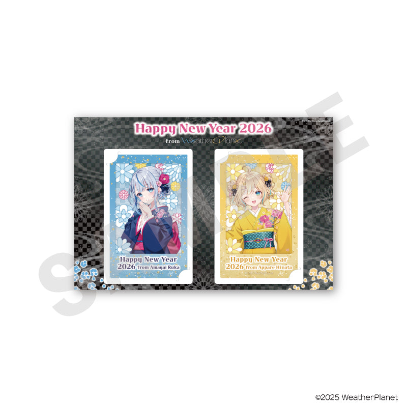WeatherPlanet のグッズ、雨海ルカ・天晴ひなたのチェキ風カードの1枚目の画像です
