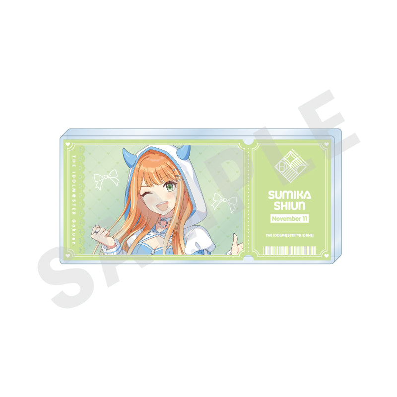 学園アイドルマスター」 チケット風アクリルブロック（紫雲 清夏