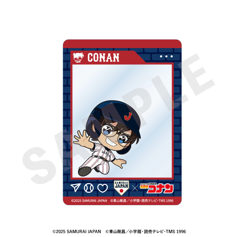 野球日本代表「侍ジャパン」×TVアニメ「名探偵コナン」 のグッズ、江戸川コナンのアクリルカードの画像です