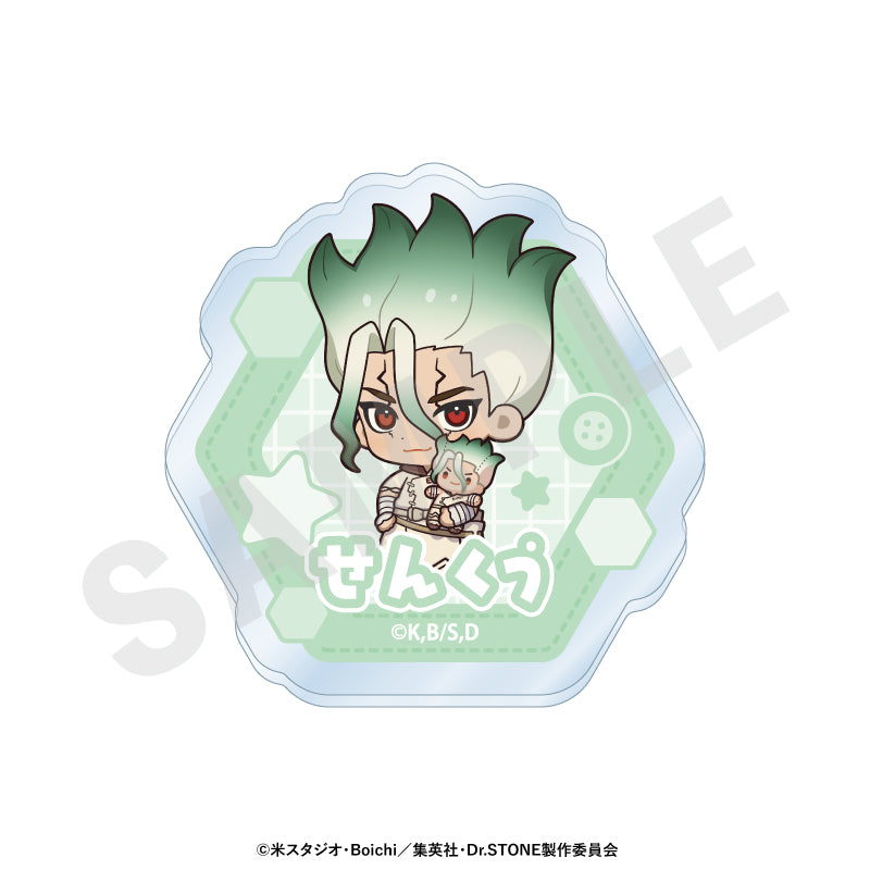 Dr.STONE のグッズ、石神千空のお名前バッジの画像です