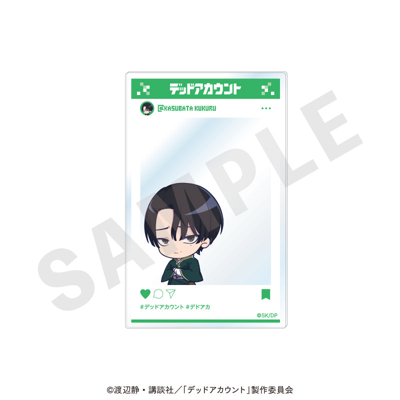 TVアニメ『デッドアカウント』 のグッズ、霞流括のアクリルカードの画像です