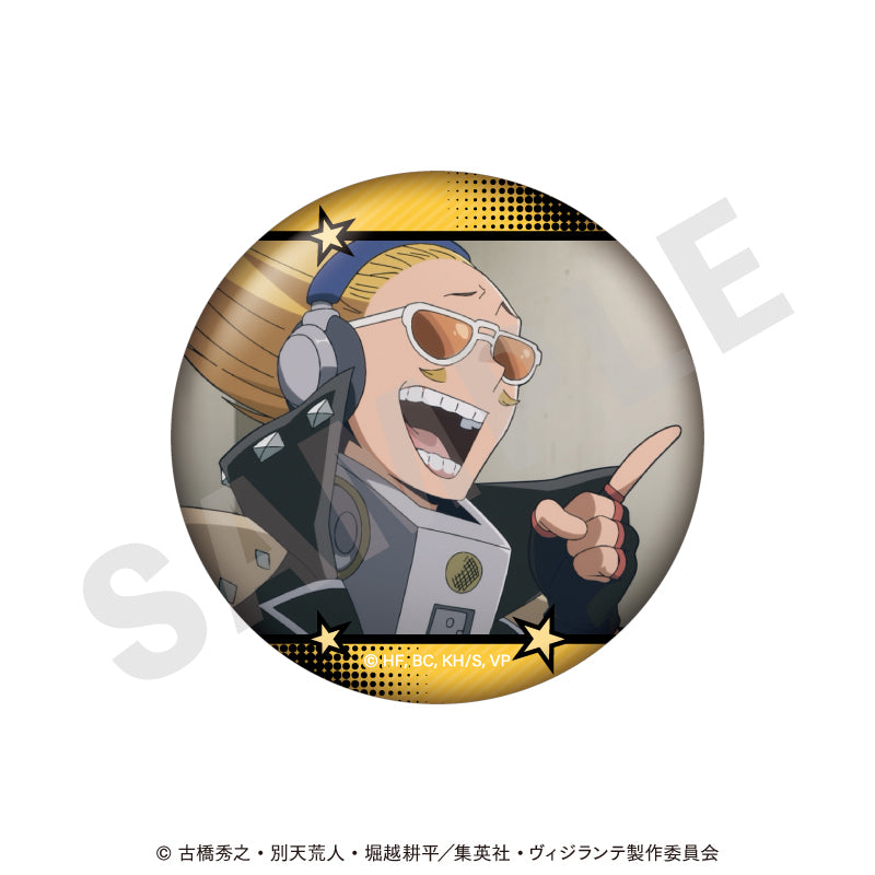 TVアニメ『ヴィジランテ -僕のヒーローアカデミア ILLEGALS-』 のグッズ、プレゼント・マイクの缶バッジの画像です