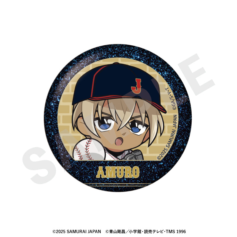 野球日本代表「侍ジャパン」×TVアニメ「名探偵コナン」 のグッズ、安室透の缶バッジの画像です