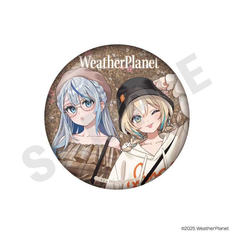 WeatherPlanet のグッズ、雨海ルカ・天晴ひなたの缶バッジの2枚目の画像です