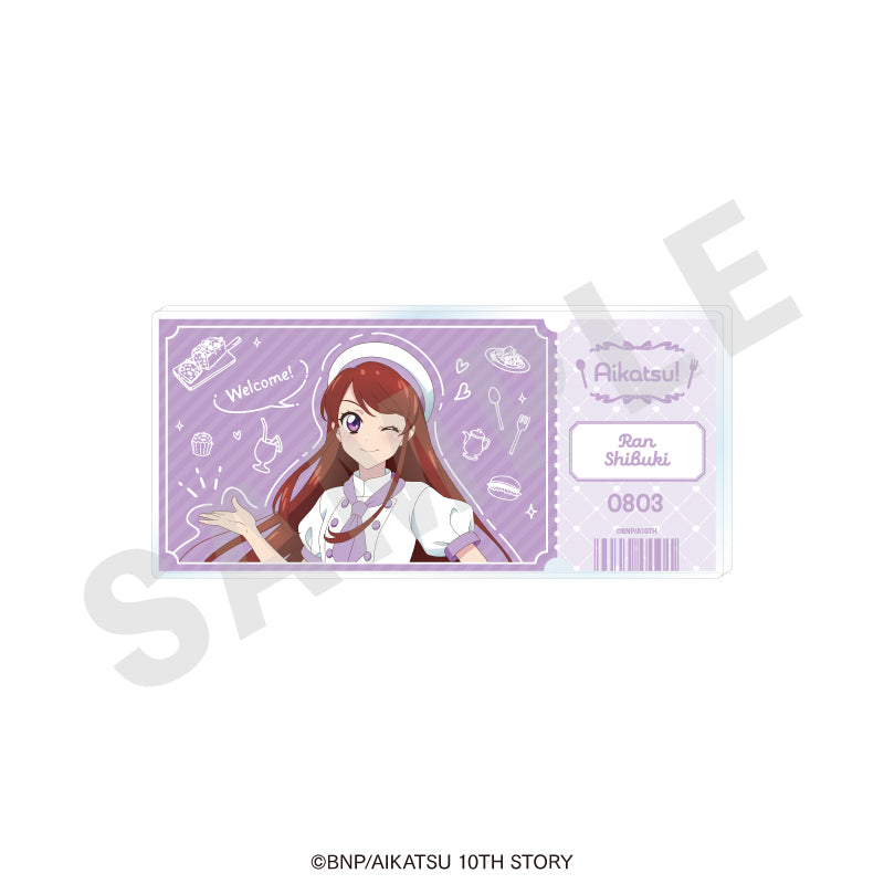 アイカツ! 10th STORY ~未来へのSTARWAY~ のグッズ、紫吹 蘭のアクリルブロックの画像です