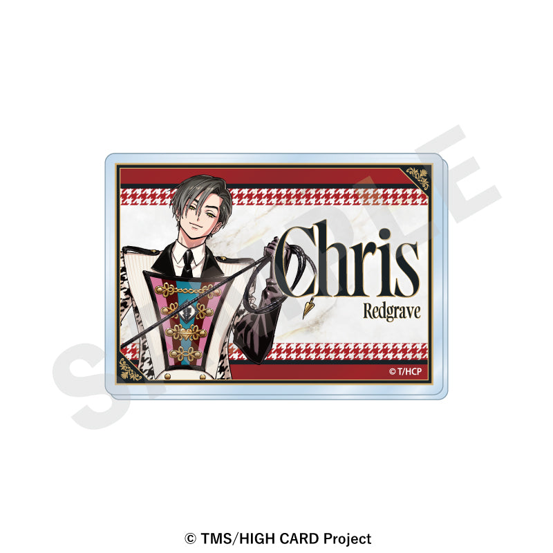 『HIGH CARD』 のグッズ、クリス・レッドグレイヴのお名前バッジの画像です