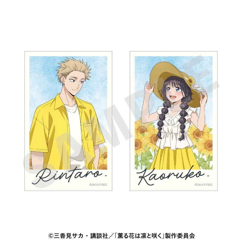 TVアニメ「薫る花は凛と咲く」 のグッズ、紬凛太郎・和栗薫子のビジュアルカードの画像です
