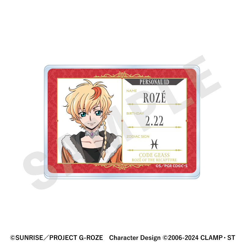 コードギアス 奪還のロゼ のグッズ、ロゼのお名前バッジの画像です
