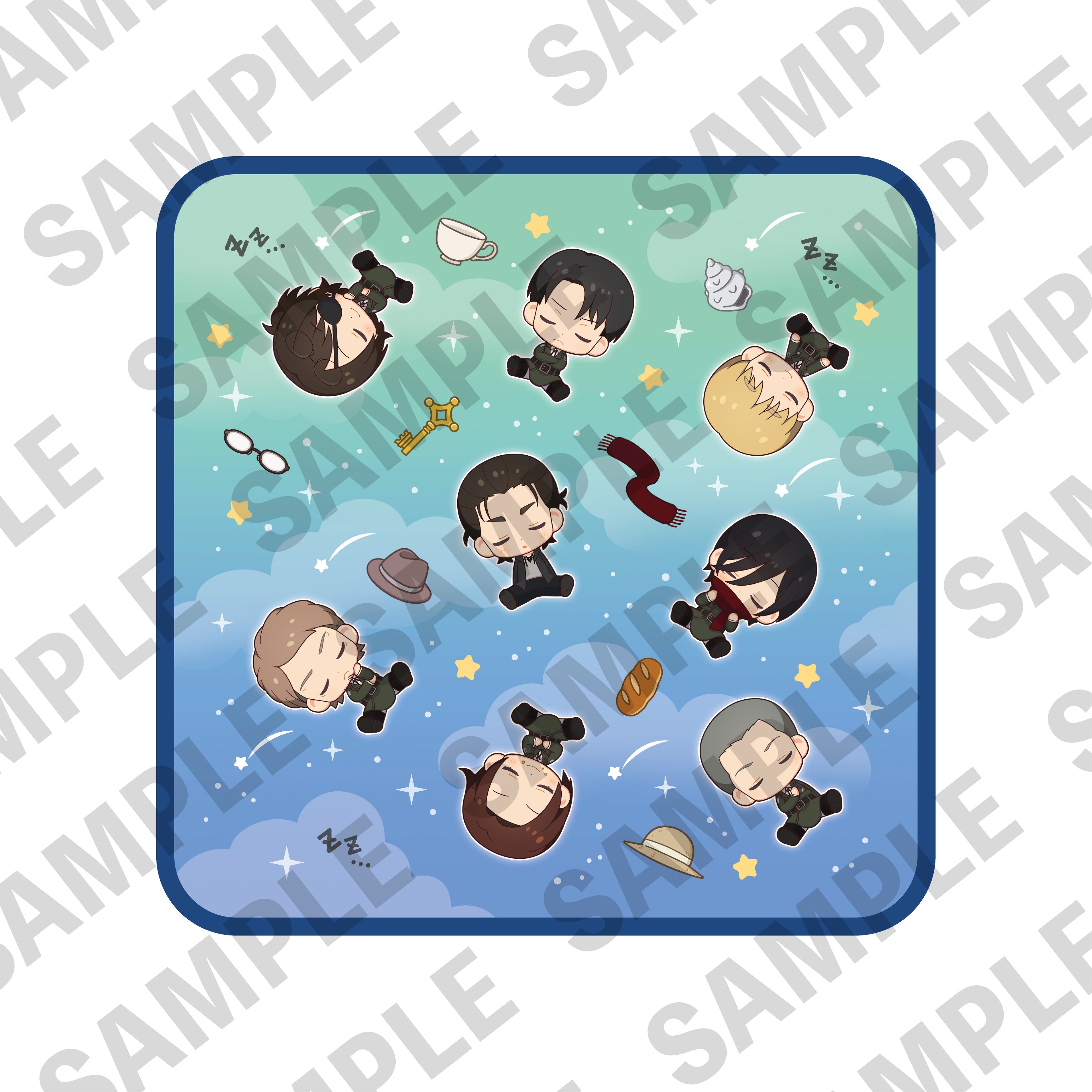 進撃の巨人「おやすみ調査兵団」総柄ハンドタオル