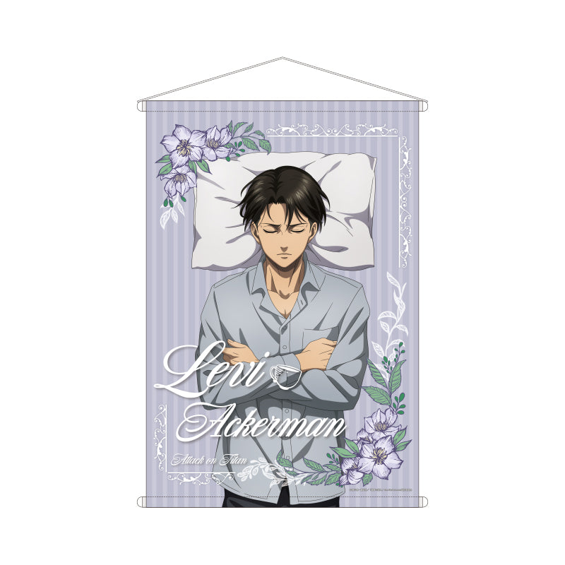 進撃の巨人「おやすみ調査兵団」タペストリー リヴァイ