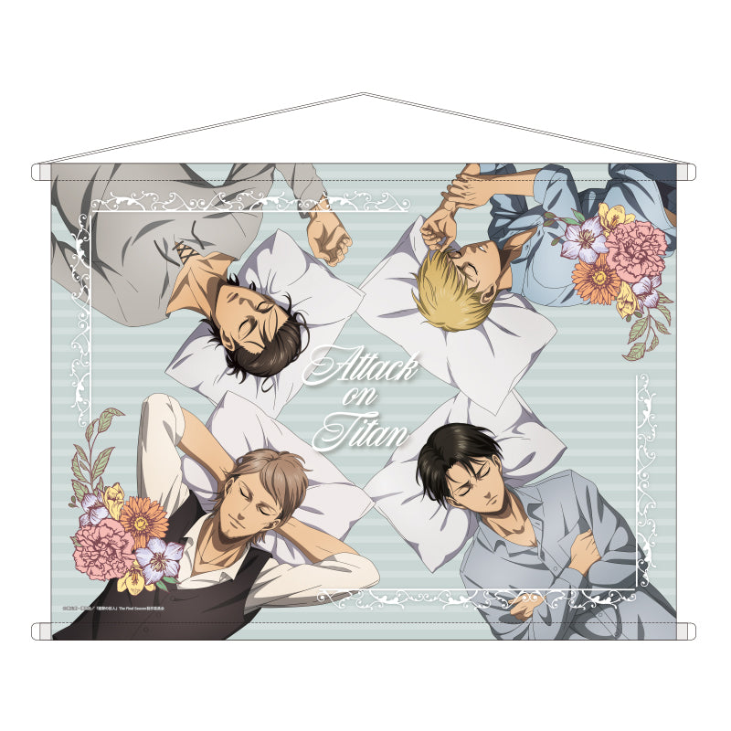 進撃の巨人「おやすみ調査兵団」タペストリー 全員集合