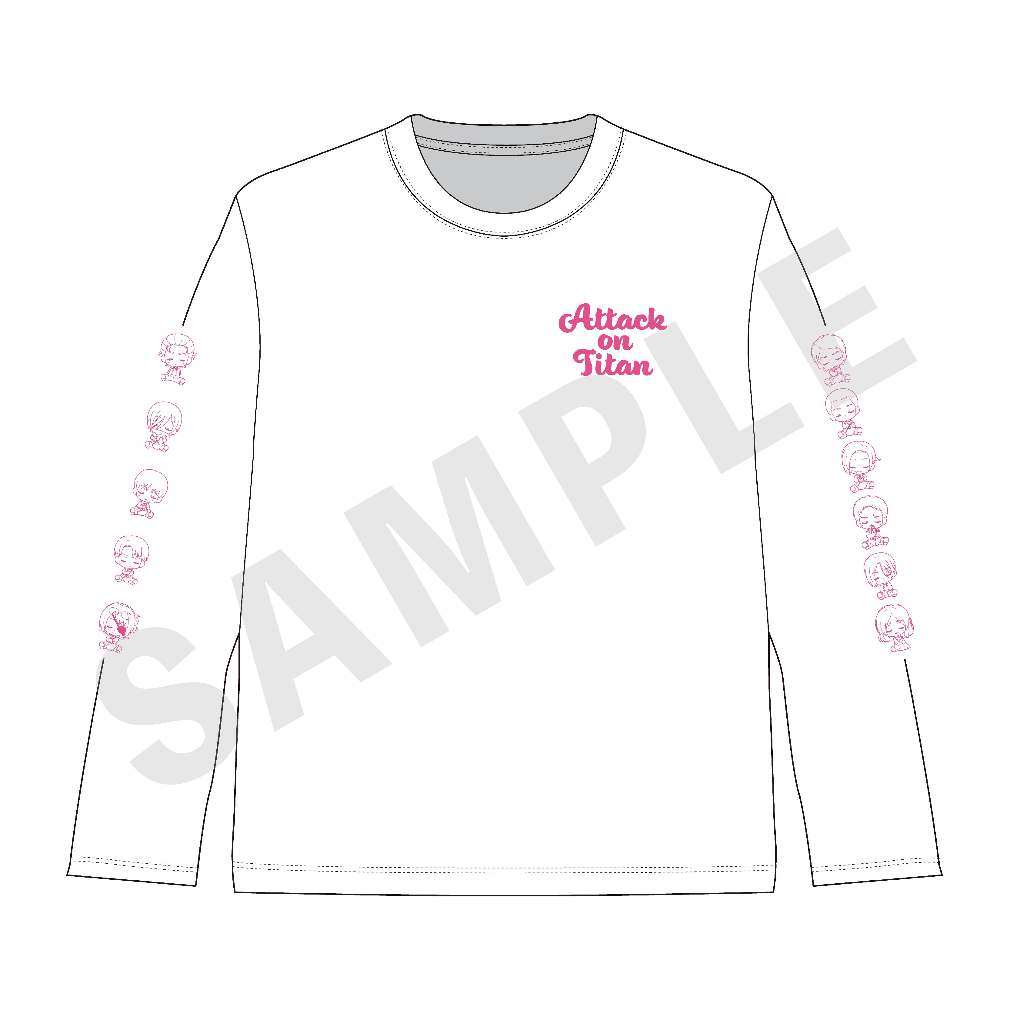 TVアニメ 進撃の巨人【The Final Season】おやすみ調査兵団 ロングTシャツ(ピンク) の商品画像1枚目です