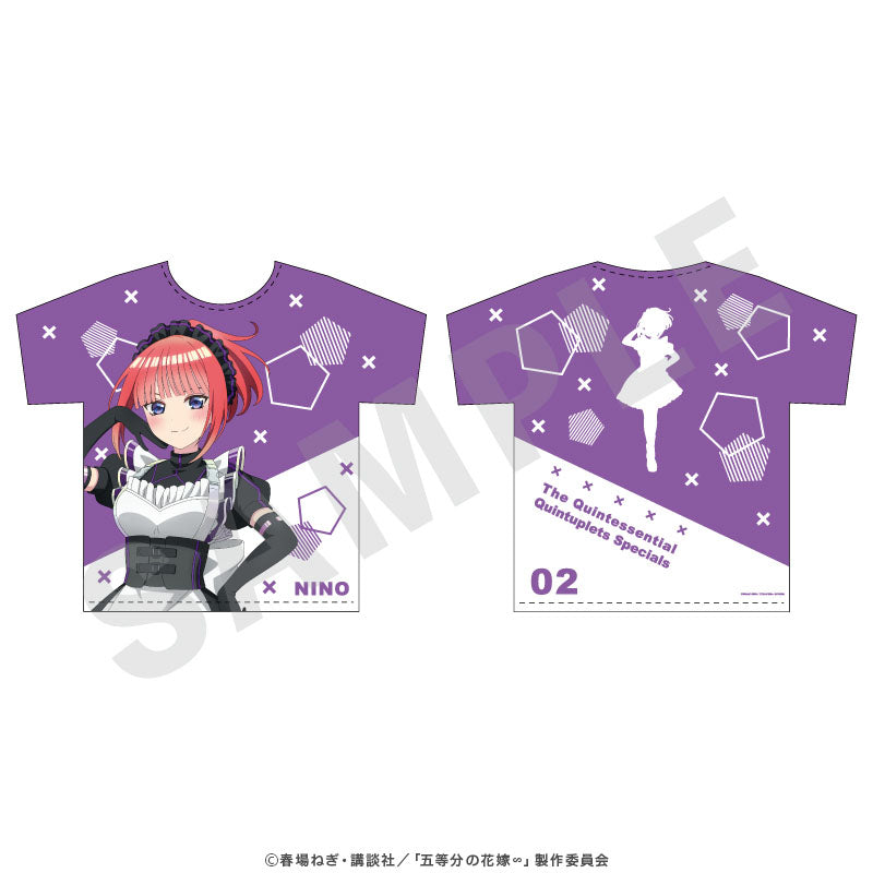 「五等分の花嫁∽」フルグラフィックTシャツ 中野二乃 の商品画像1枚目です