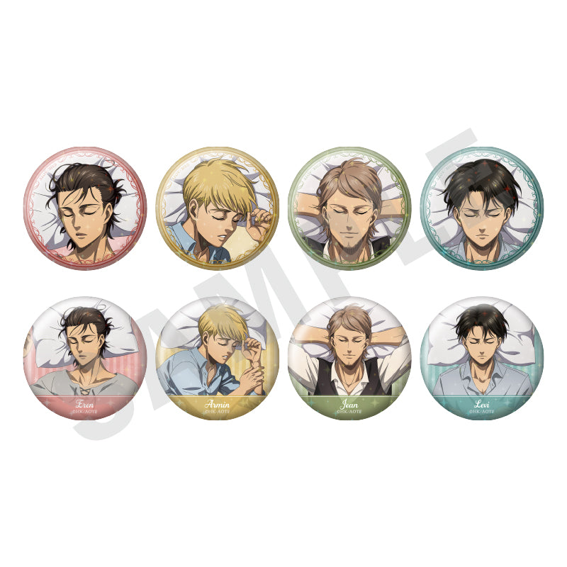 【全種セット】TVアニメ『進撃の巨人』 おやすみ調査兵団 キラキラトレーディング缶バッジ(全8種) の商品画像1枚目です