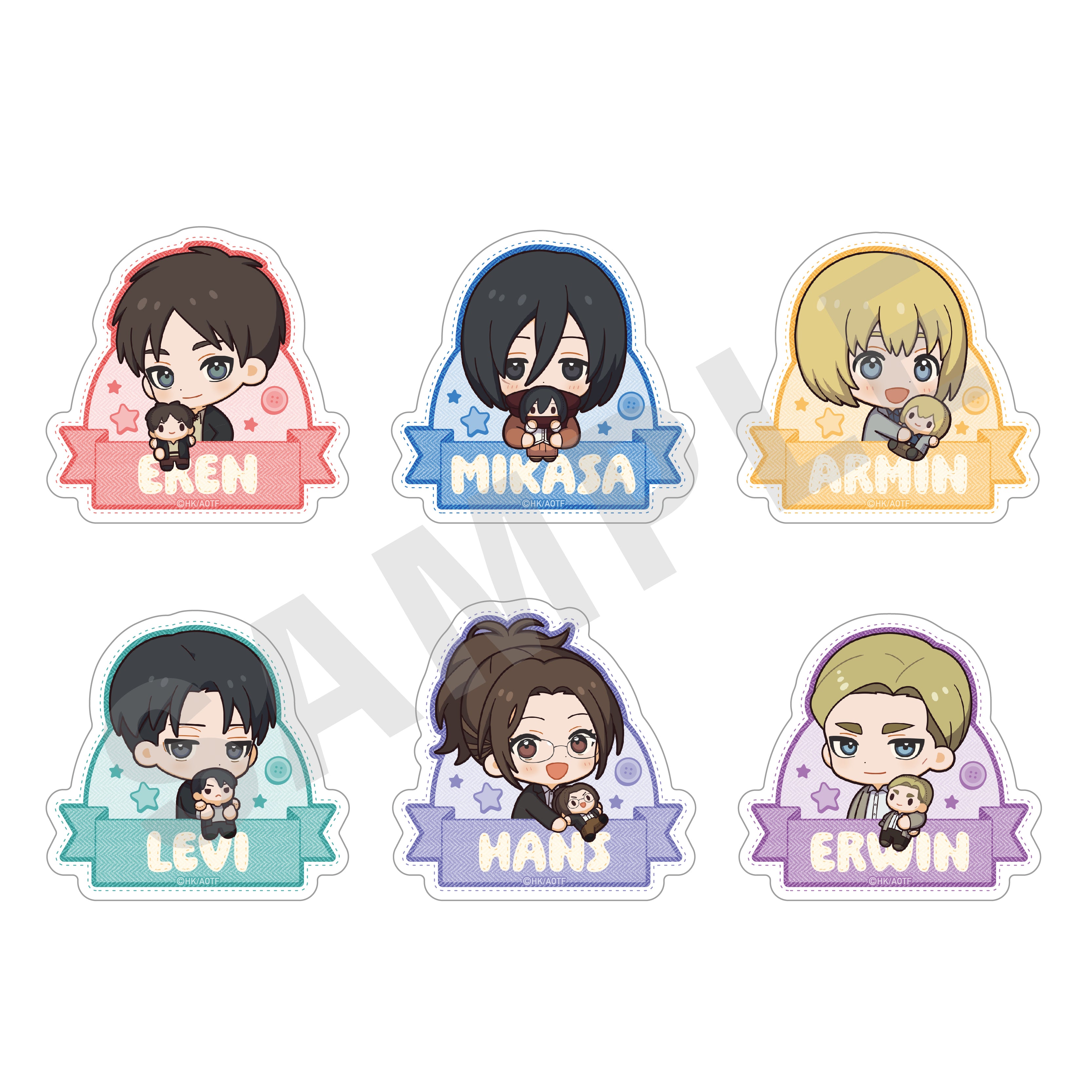 【全種セット】TVアニメ『進撃の巨人』 ミニキャラだっこシリーズ トレーディングステッカー(全6種) の商品画像1枚目です