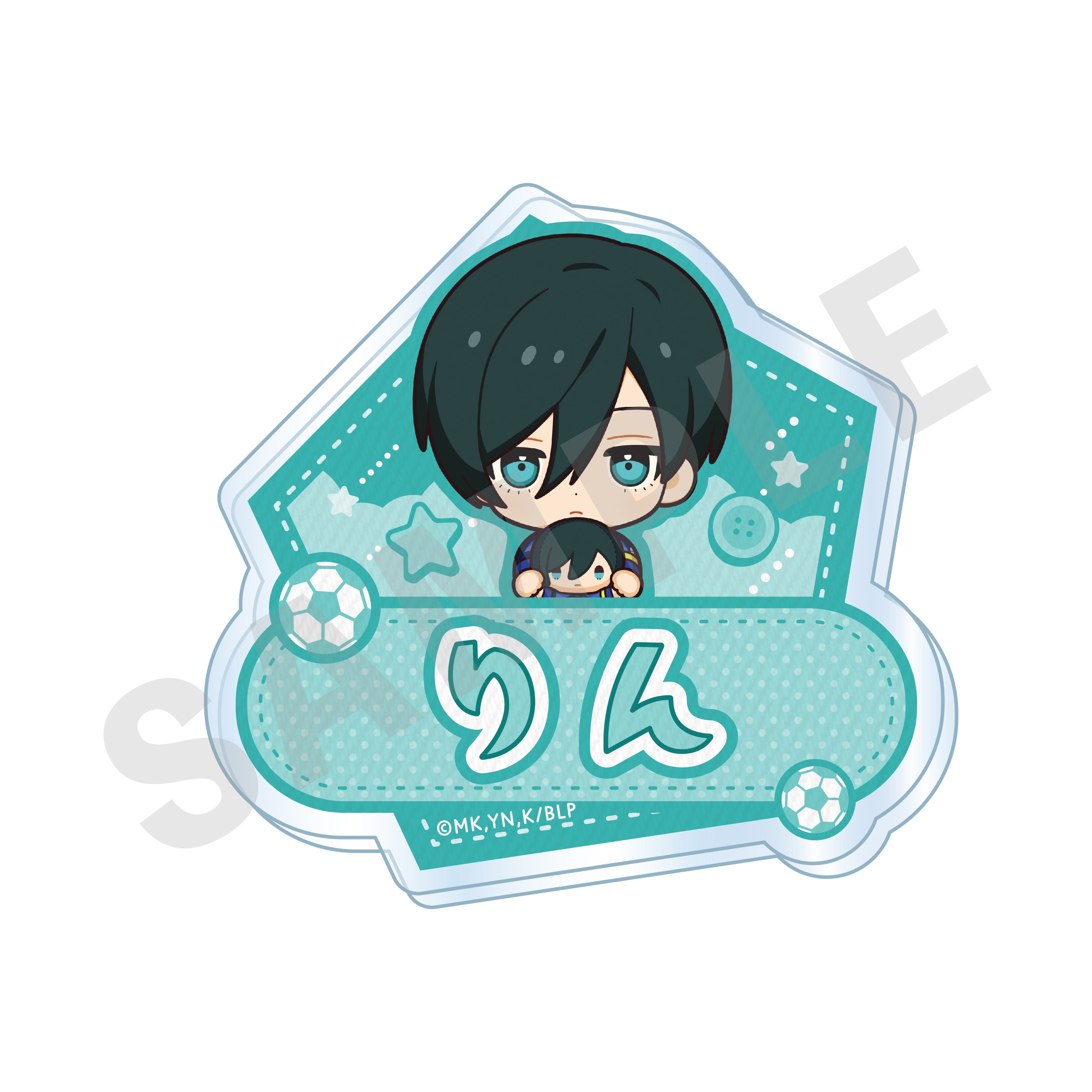 TVアニメ『ブルーロック』ミニキャラだっこシリーズ お名前バッジ 糸師 凛 の商品画像1枚目です