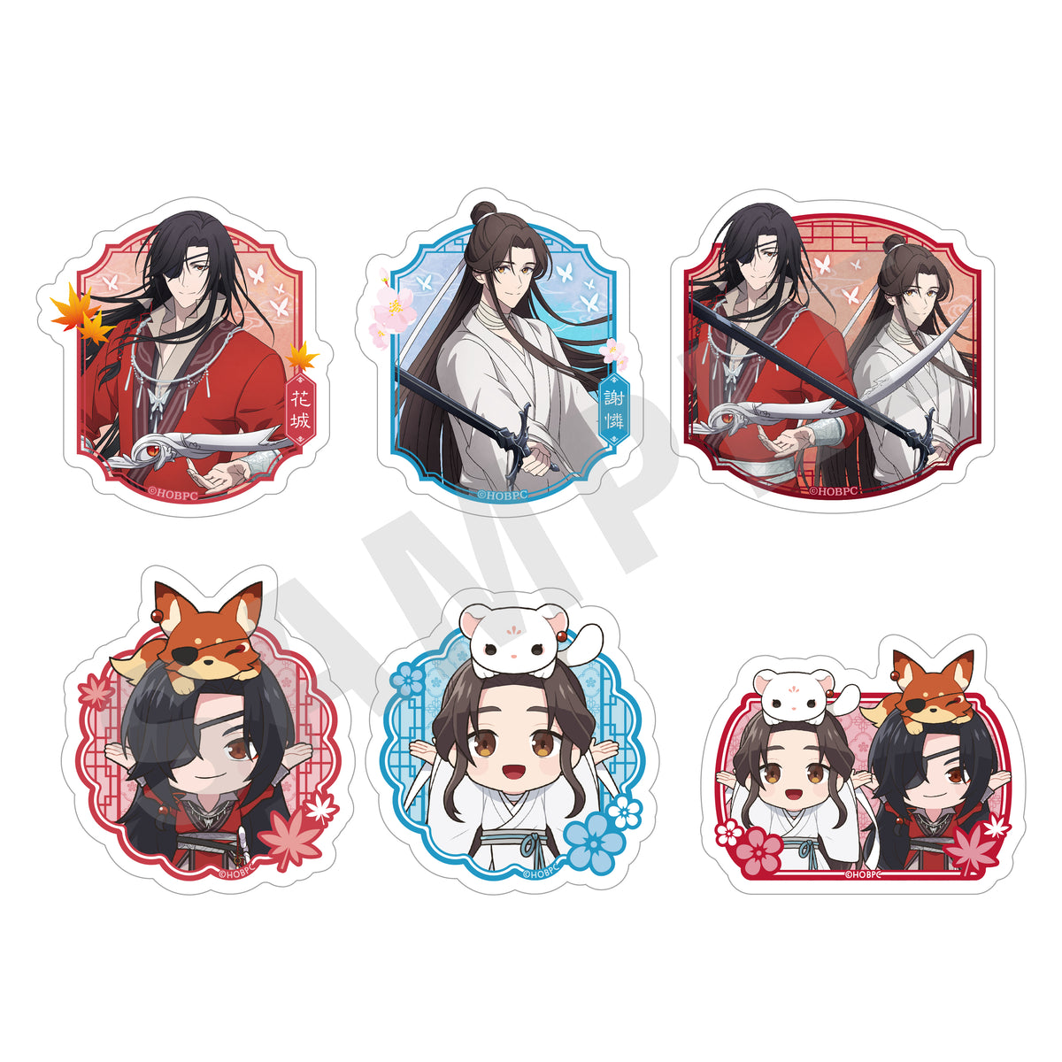 アベイル　天官賜福 貮　ステッカー付収納ケース　レッド① 天官賜福 貮　謝燐 全種セット】アニメ「天官賜福 貮」トレーディングステッカー