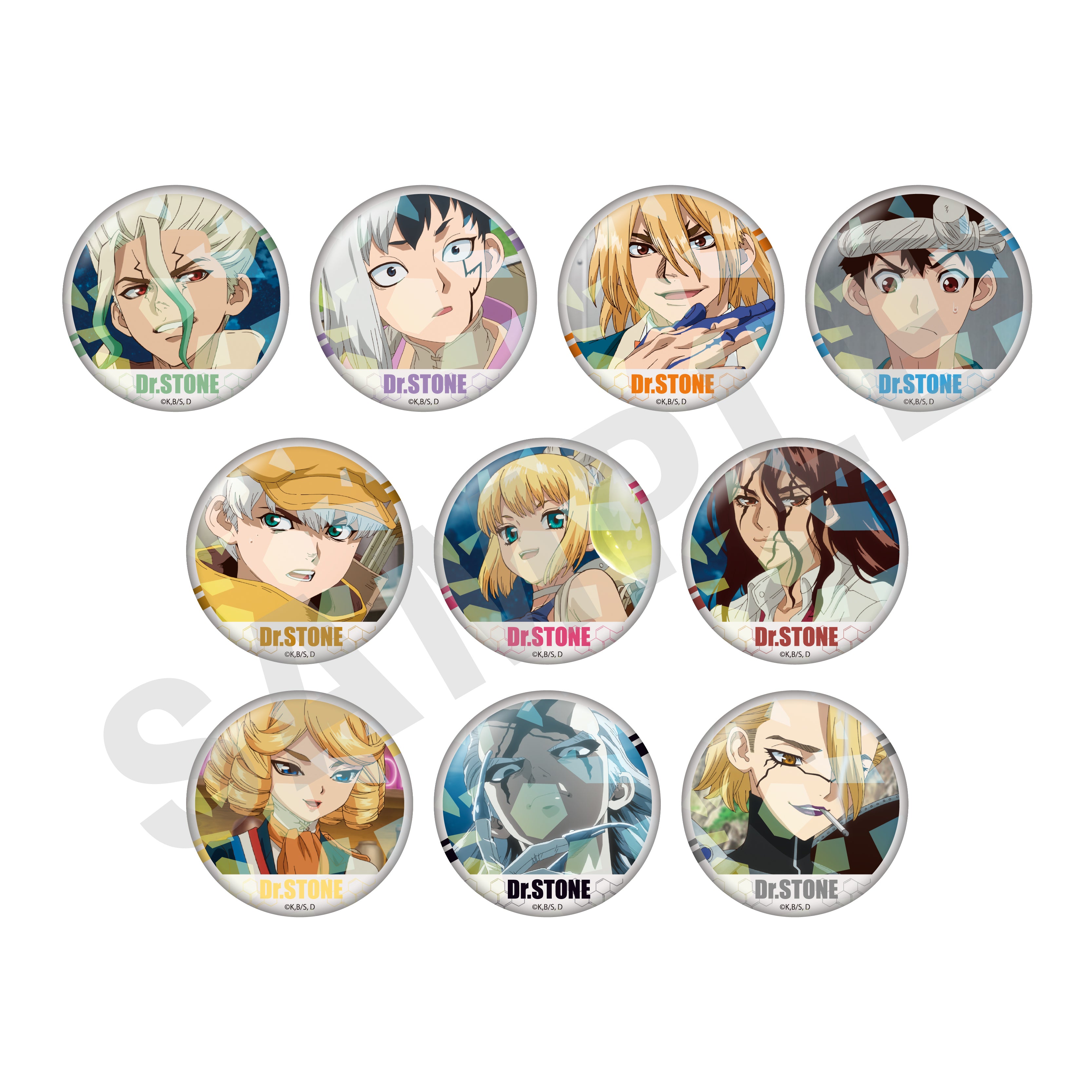 【単品】「Ｄｒ．ＳＴＯＮＥ」トレーディングキラキラ場面写缶バッジ（全10種）
