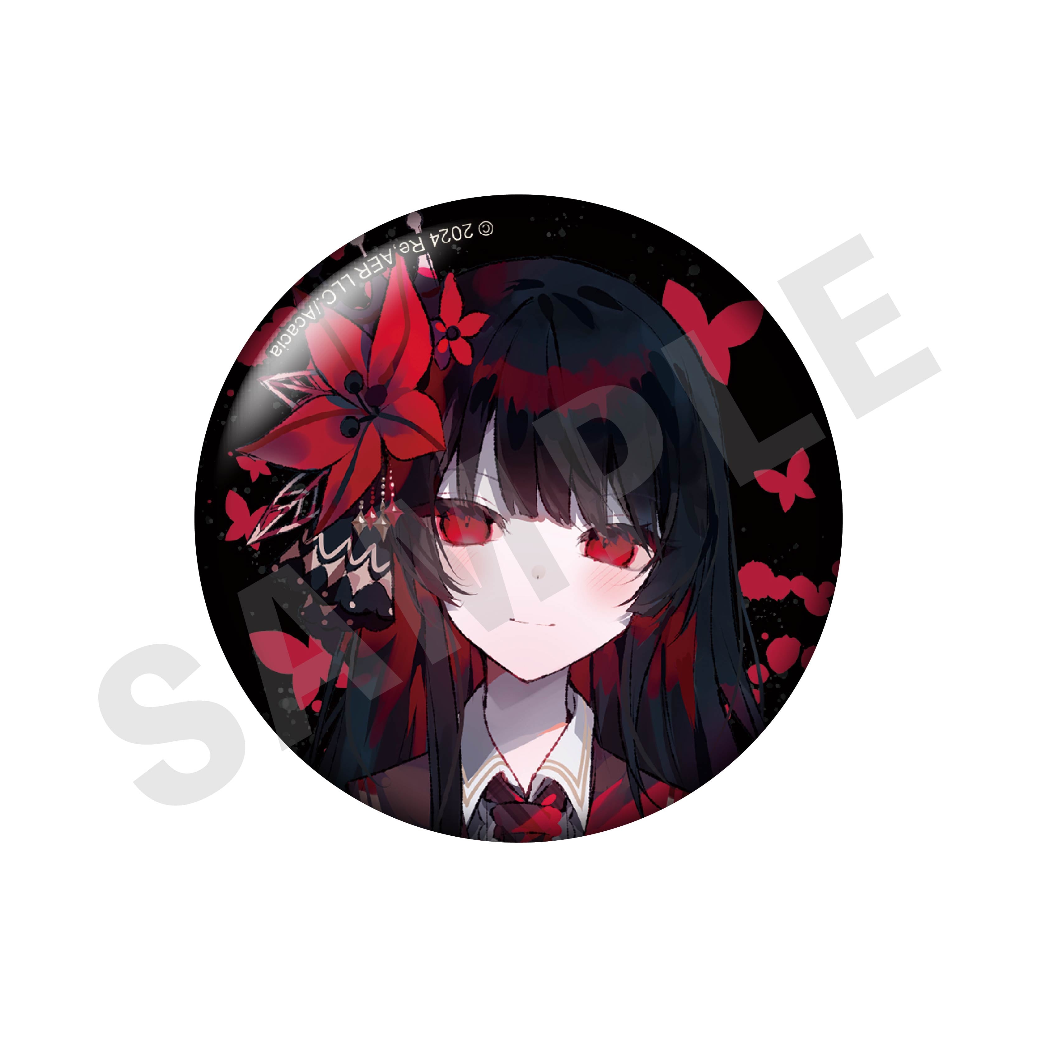 魔法少女ノ魔女裁判 のグッズ、二階堂ヒロの缶バッジの画像です