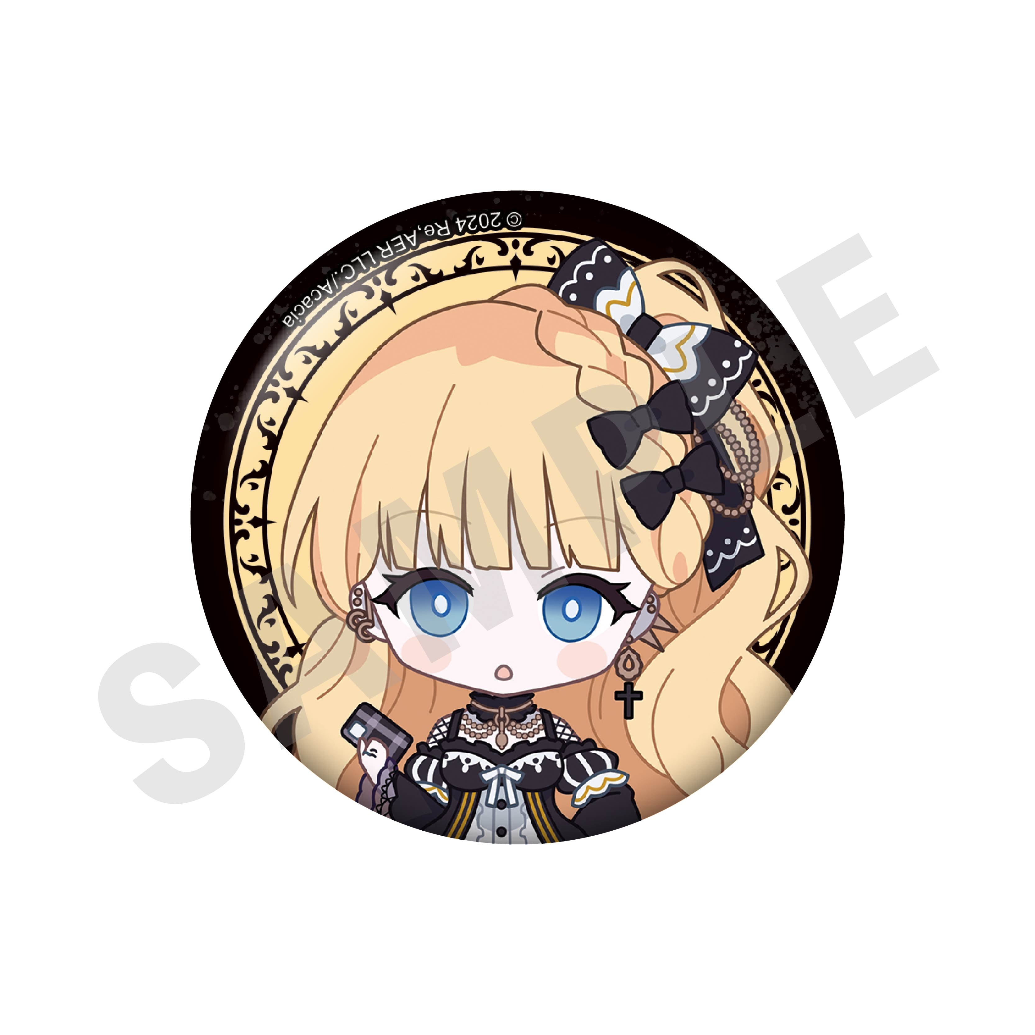 魔法少女ノ魔女裁判 のグッズ、佐伯ミリアの缶バッジの画像です