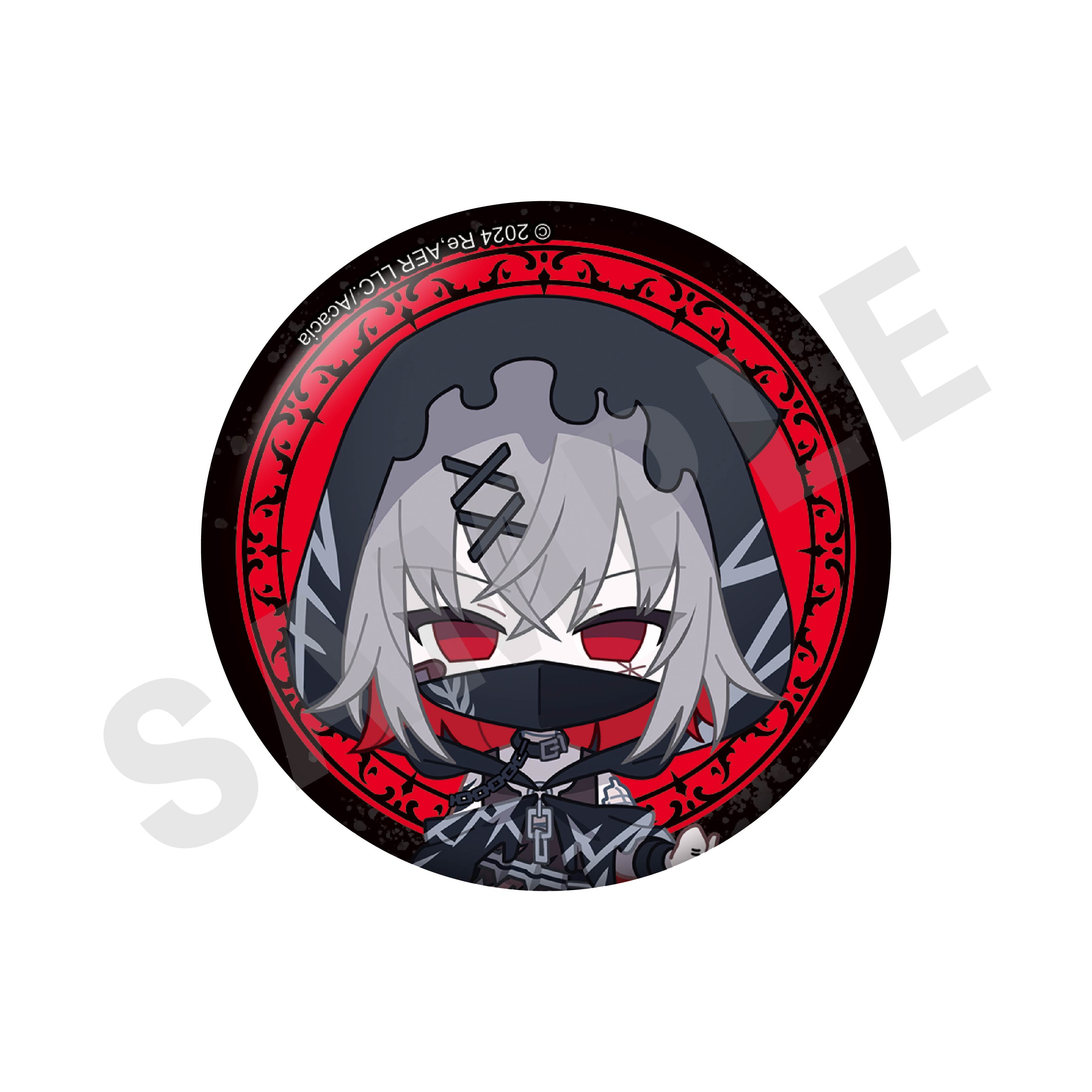 魔法少女ノ魔女裁判 のグッズ、紫藤アリサの缶バッジの画像です