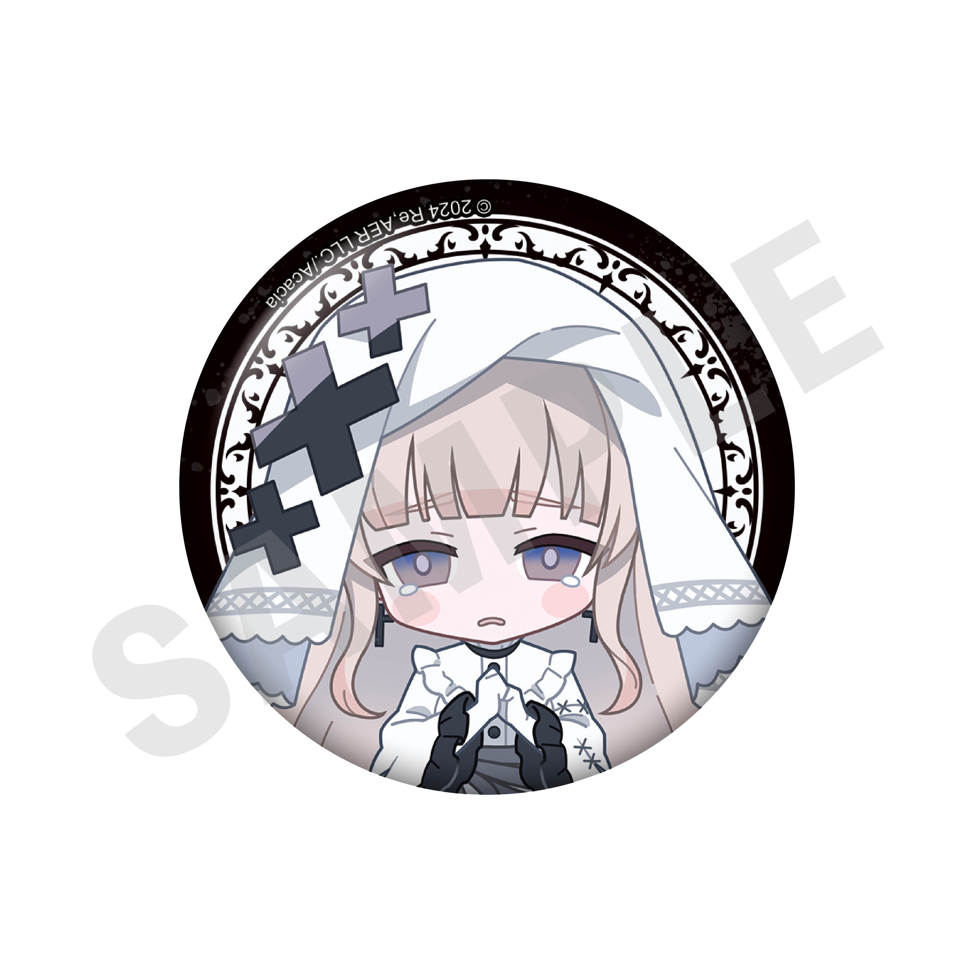 魔法少女ノ魔女裁判 のグッズ、氷上メルルの缶バッジの画像です