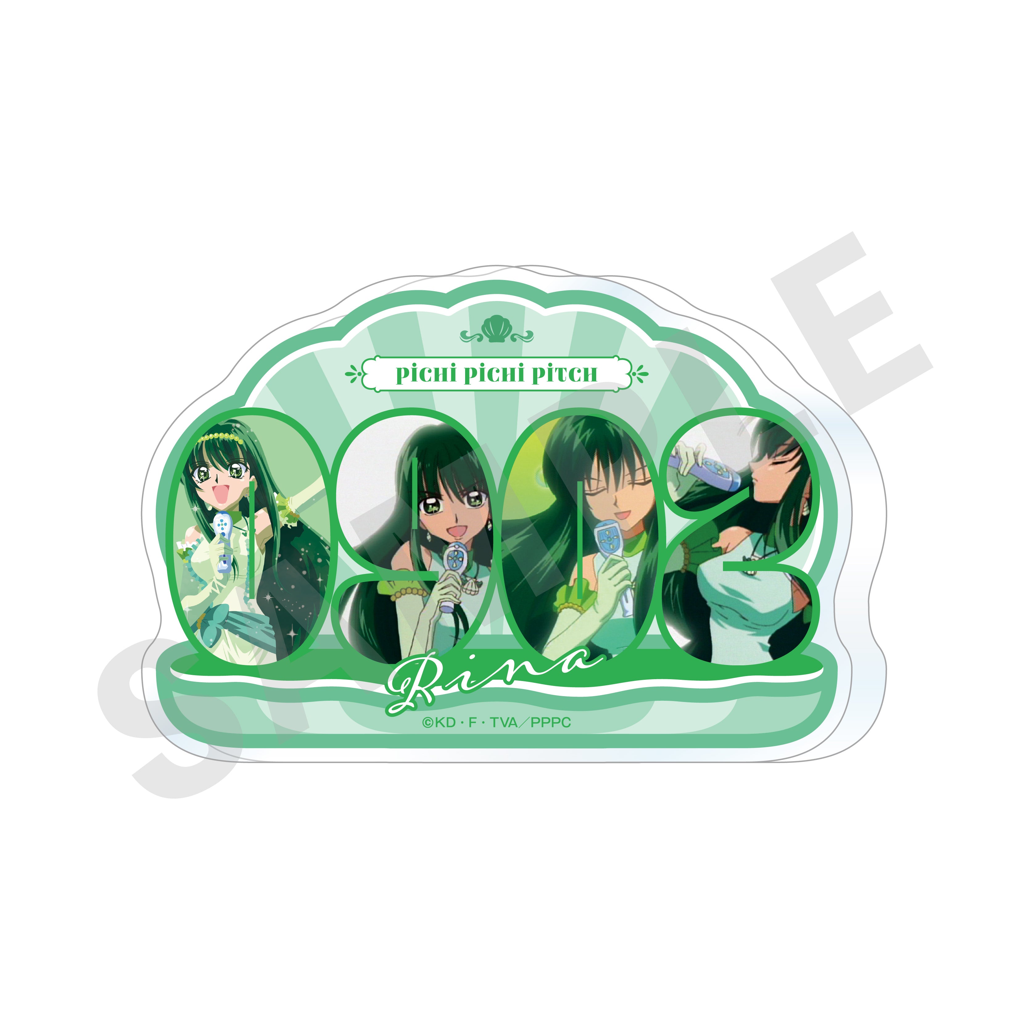 ぴちぴちピッチ ～favorite series～のグッズ、リナのアクリルプレートの画像です