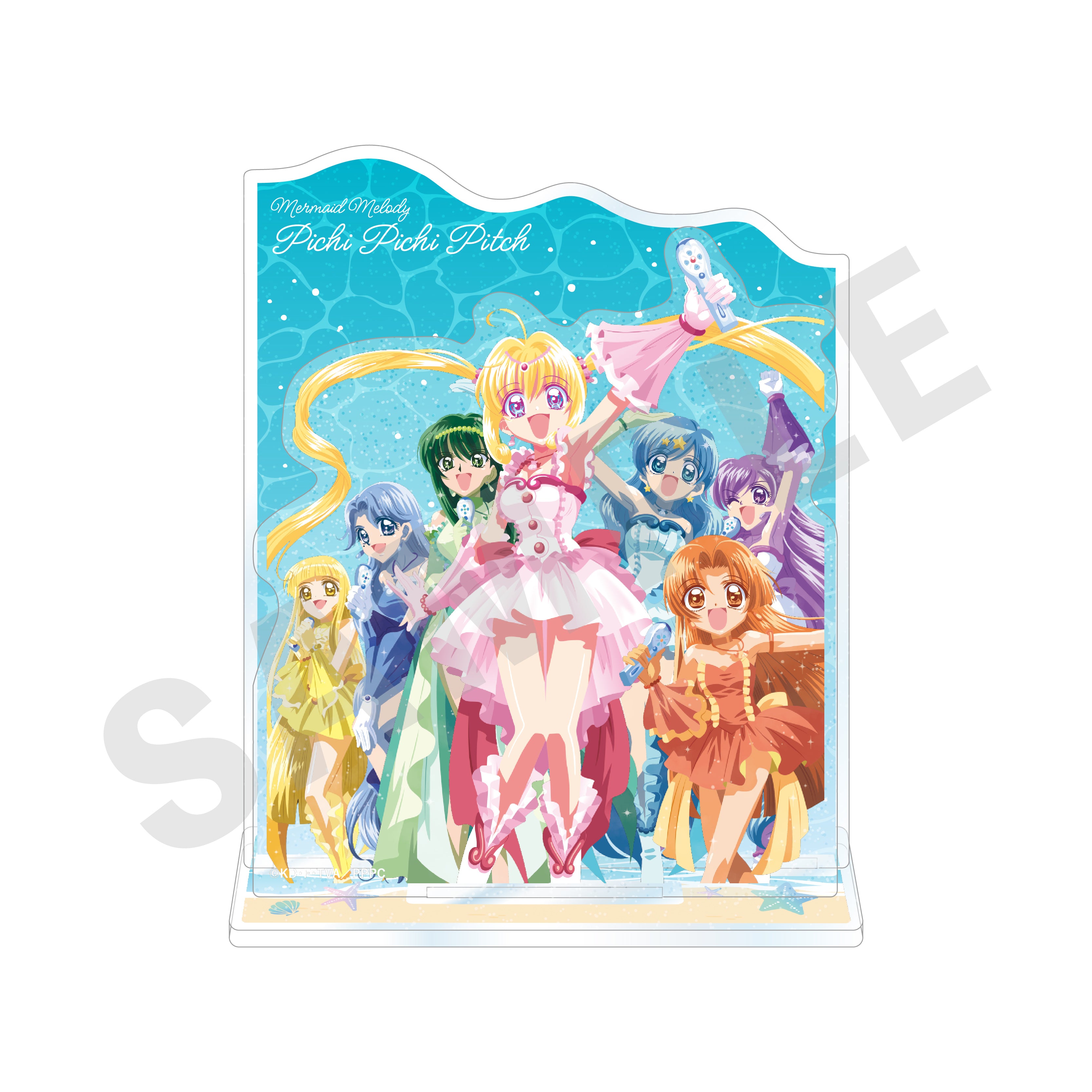 ぴちぴちピッチ ～favorite series～のグッズ、るちあ・波音・リナ・かれん・ノエル・ココ・星羅のアクリルスタンドの画像です